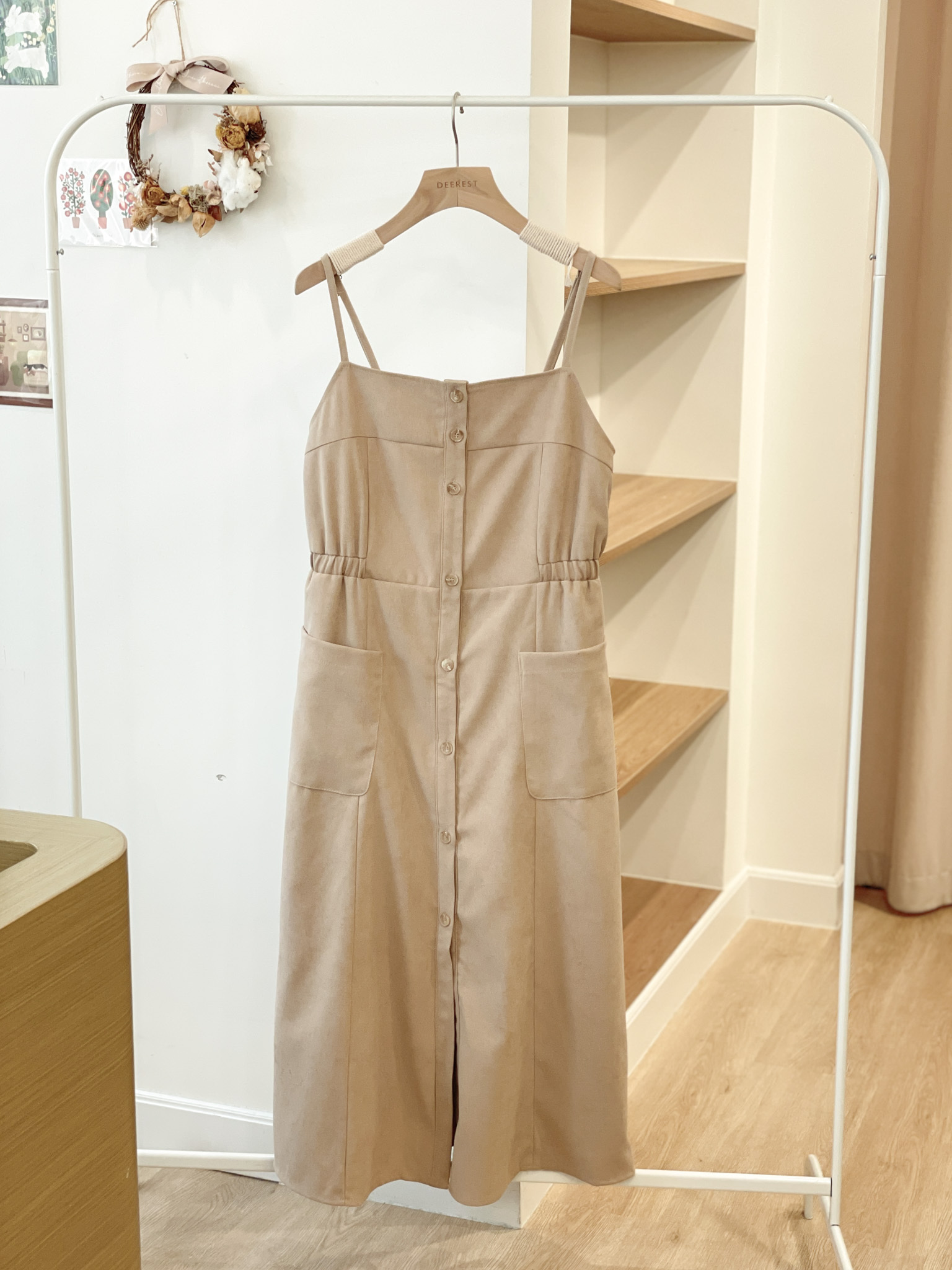 OP691 Fawn Pocket Jumper Dress