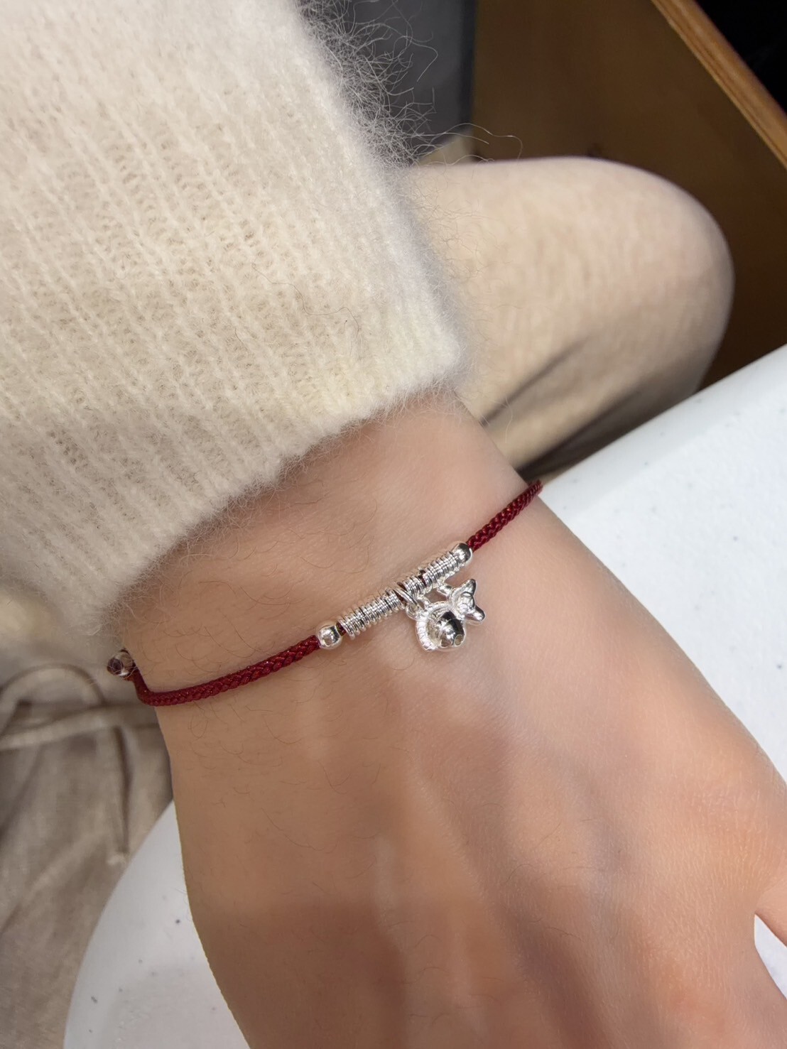 HM5446 ⚪️925 銀 QQ錢花小馬抽拉手鍊