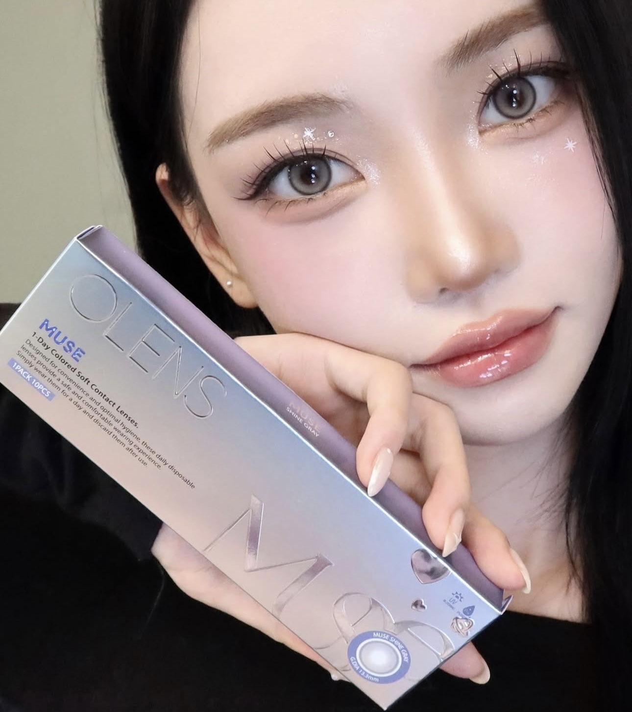 [透明盒散裝]OLENS Muse 1day Shine gray｜日拋彩妝隱形眼鏡｜每盒10片