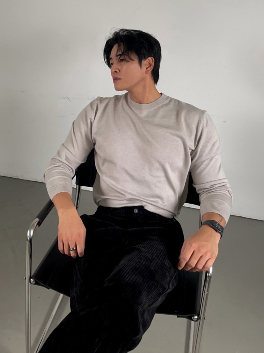 日常必備羊絨圓領針織衫