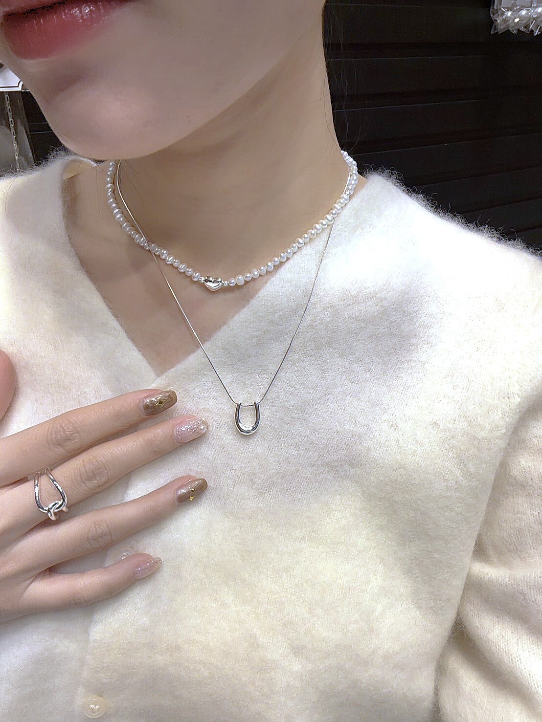 HM5461 ⚪️925 銀 簡約馬蹄頸鍊