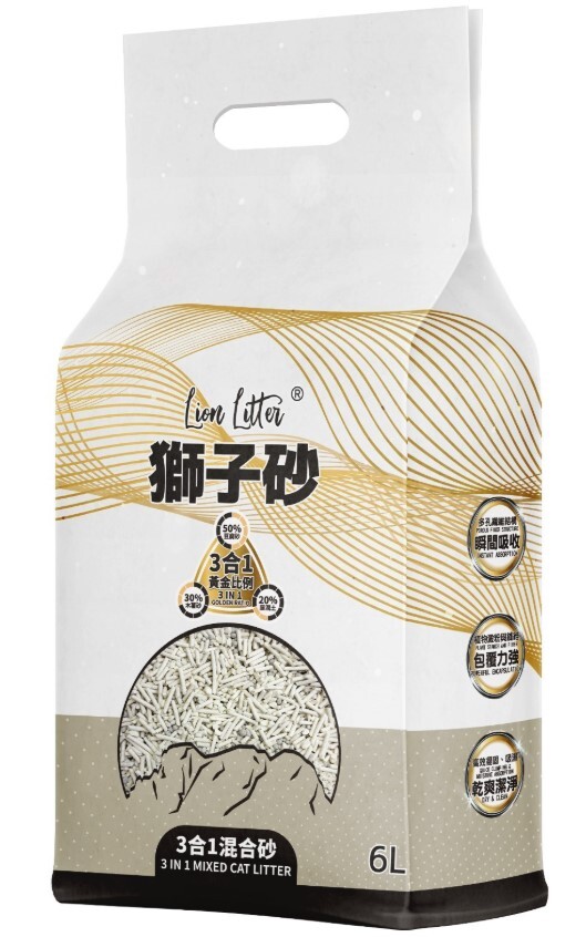 獅子砂 三合一混合砂6L ( 單包 / 原箱 )