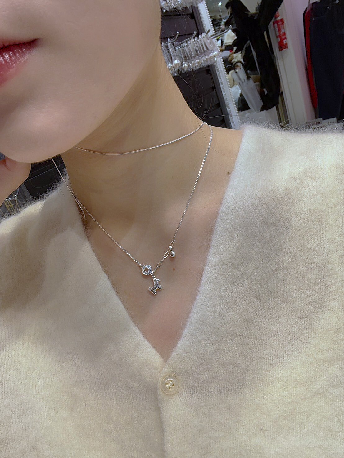 HM5457 ⚪️925 銀 錢幣小馬頸鍊