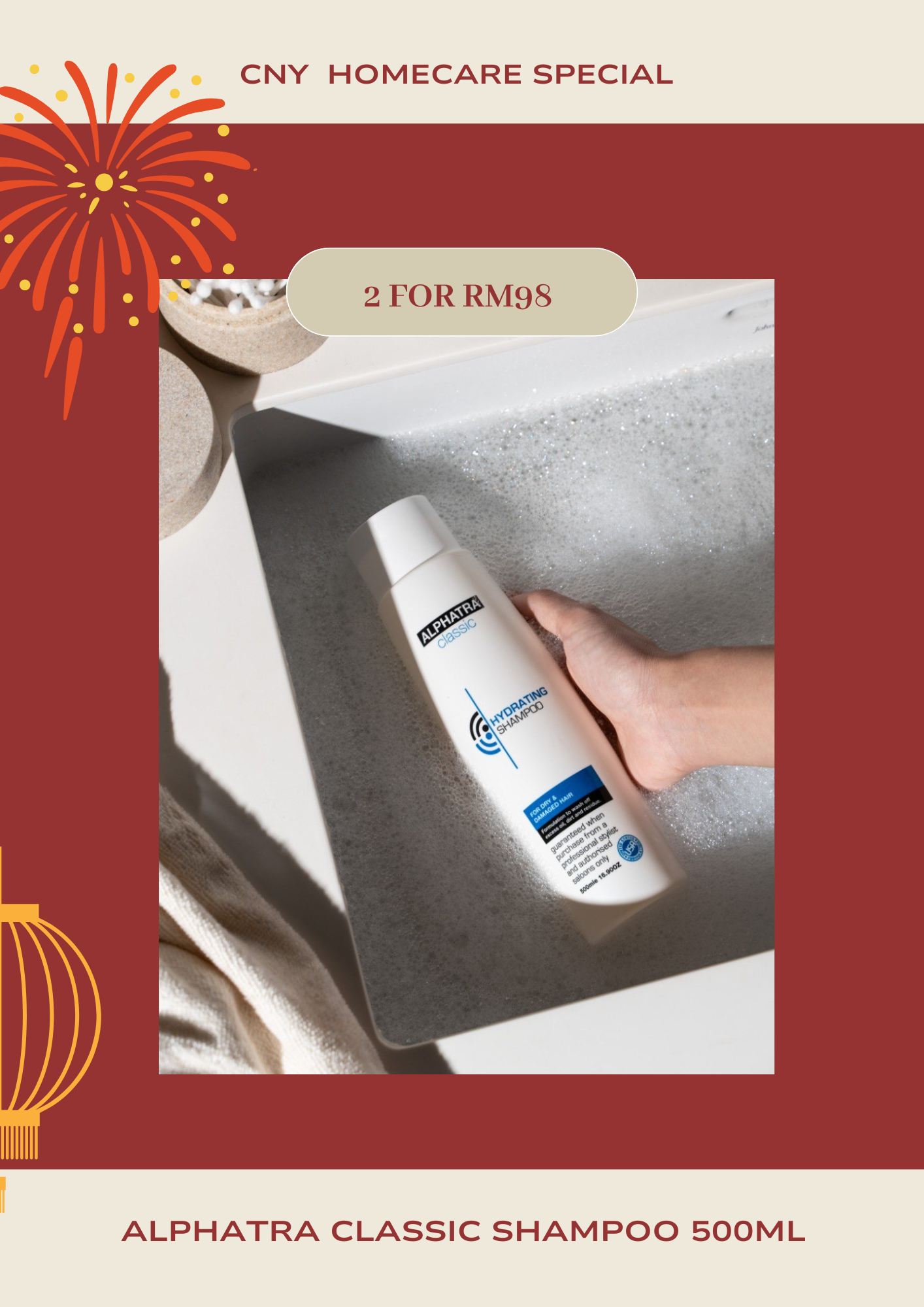 Alphatra Classic Shampoo (Hydrating ) 500ml -H3BLUS