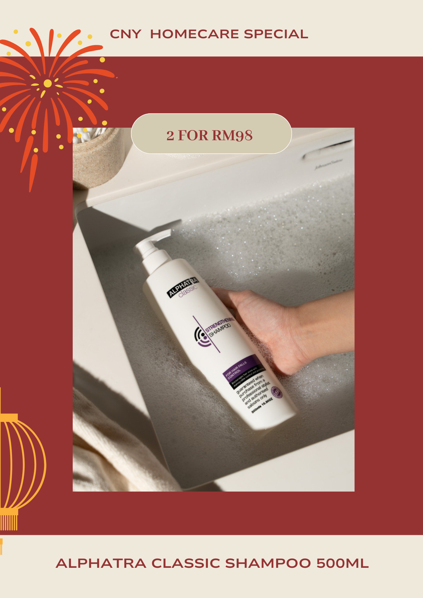 Alphatra Classic Shampoo (Strengthening ) 500ml  -H3PURS