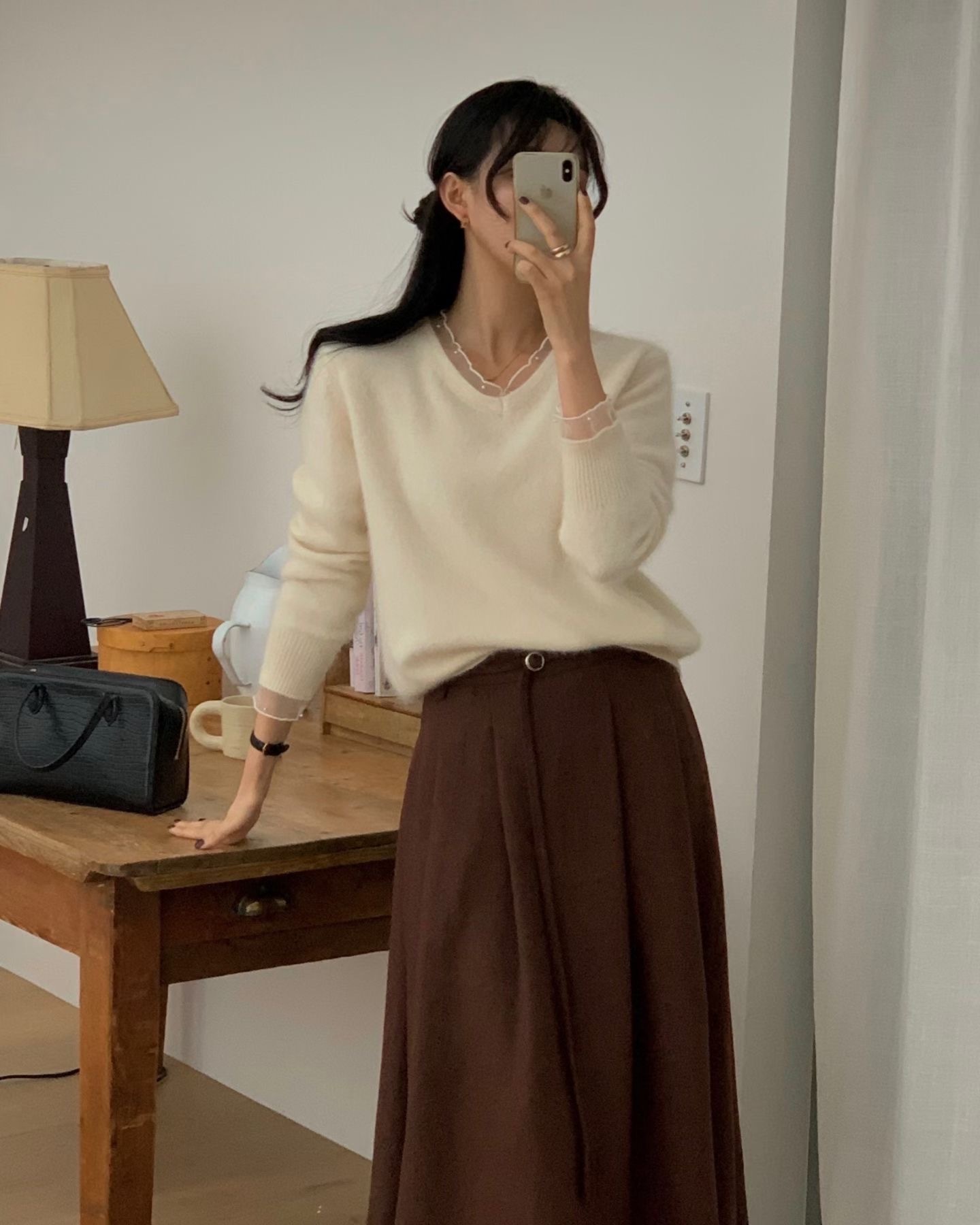 wool raccoon lace knit