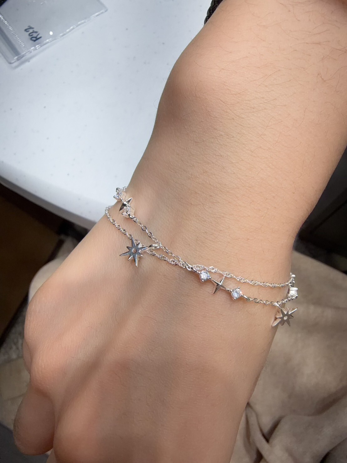 HM5443 ⚪️925 銀 閃閃星星雙手鏈