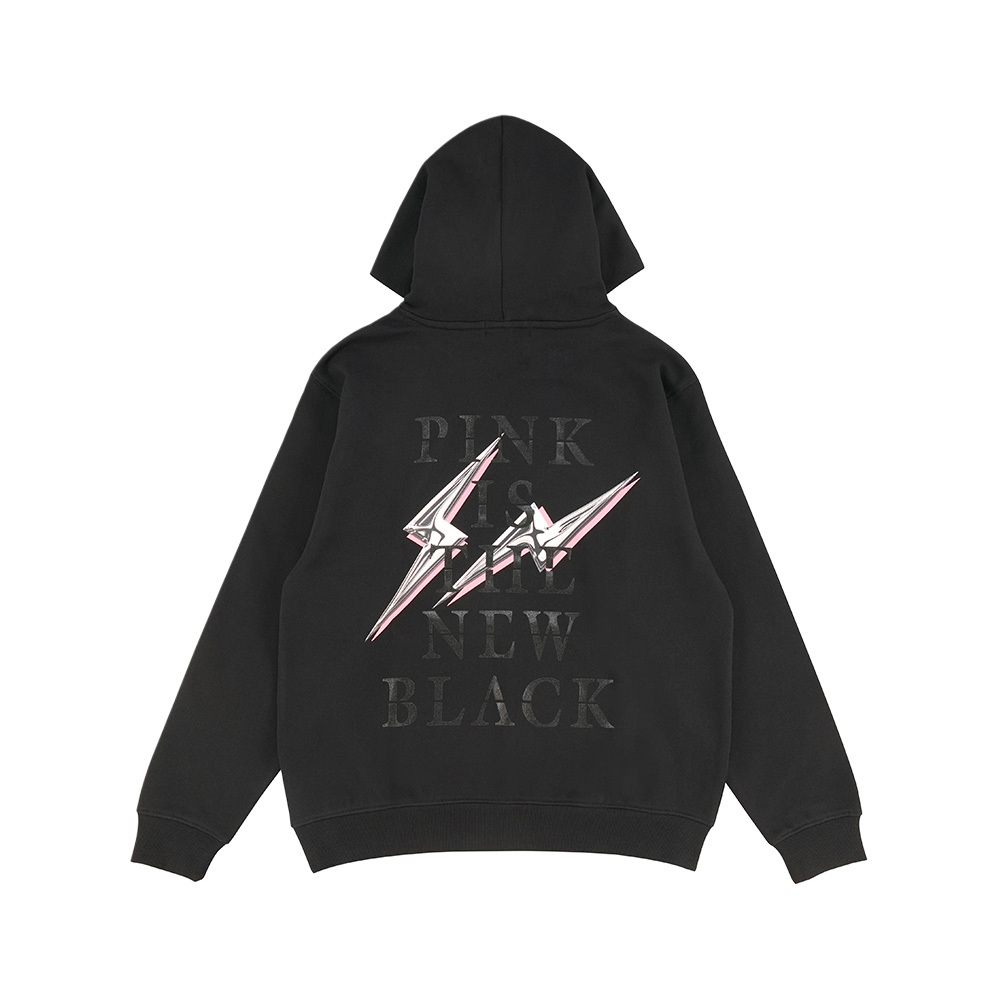 Blackpink x Fragment 藤原浩 胸前字樣 黑 帽T 連帽上衣 ANBP-06