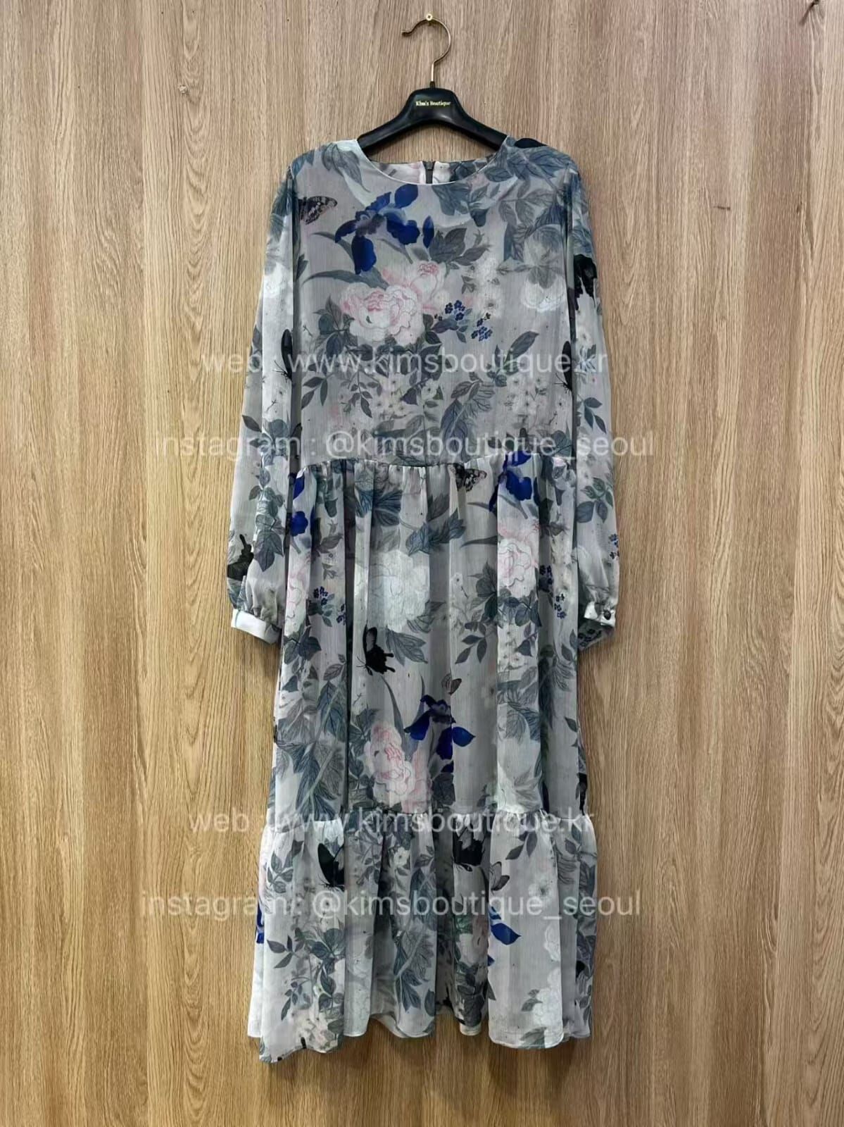 KM5405 古風花葉連身裙