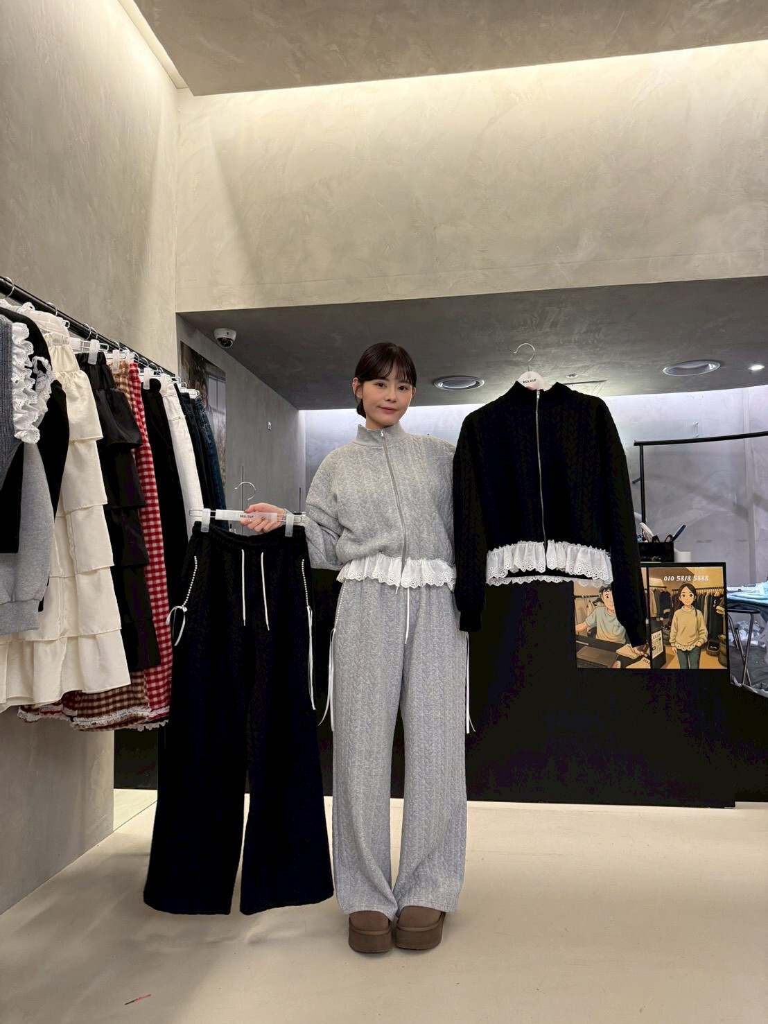 MP5416 麻花印花拉鏈外套休閒褲套裝 *特價* (優惠碼同充值購物金不適用)