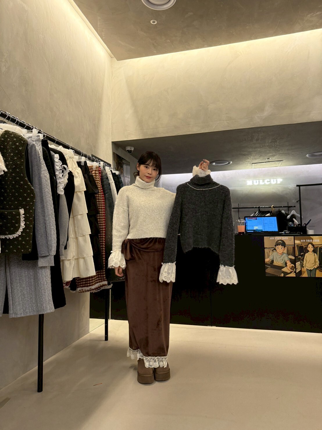 MP5420 堆堆樽領鉤花袖短版上衣 *特價* (優惠碼同充值購物金不適用)