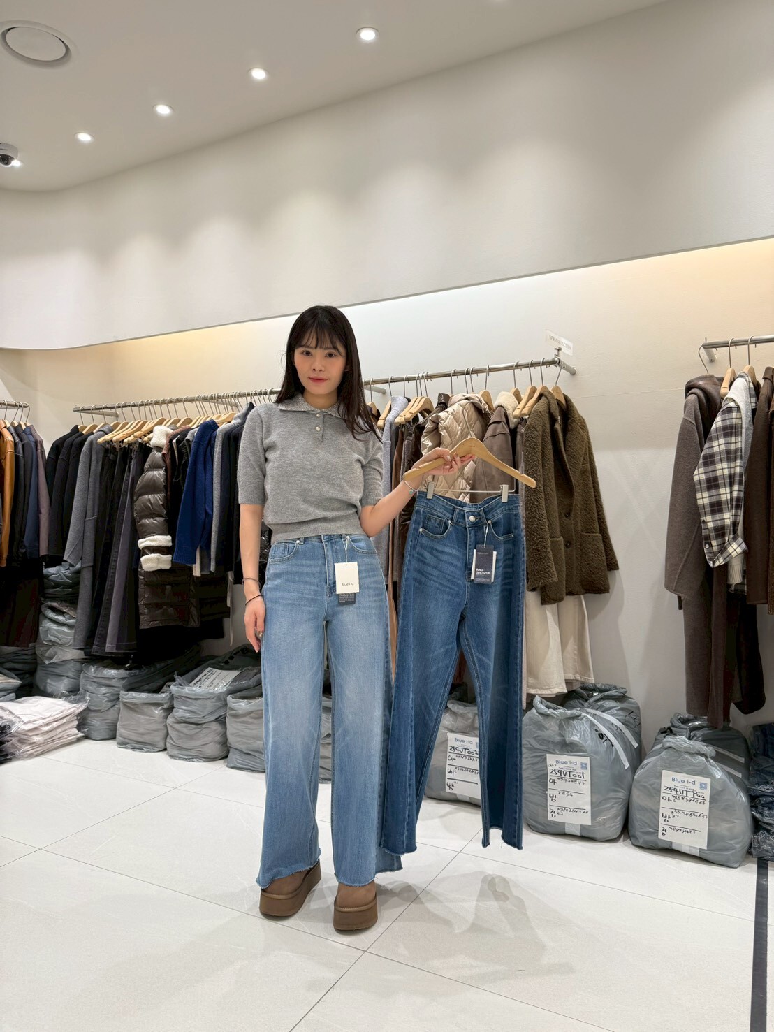 BI5447 貓紋刷色牛仔褲 *特價* (優惠碼同充值購物金不適用)