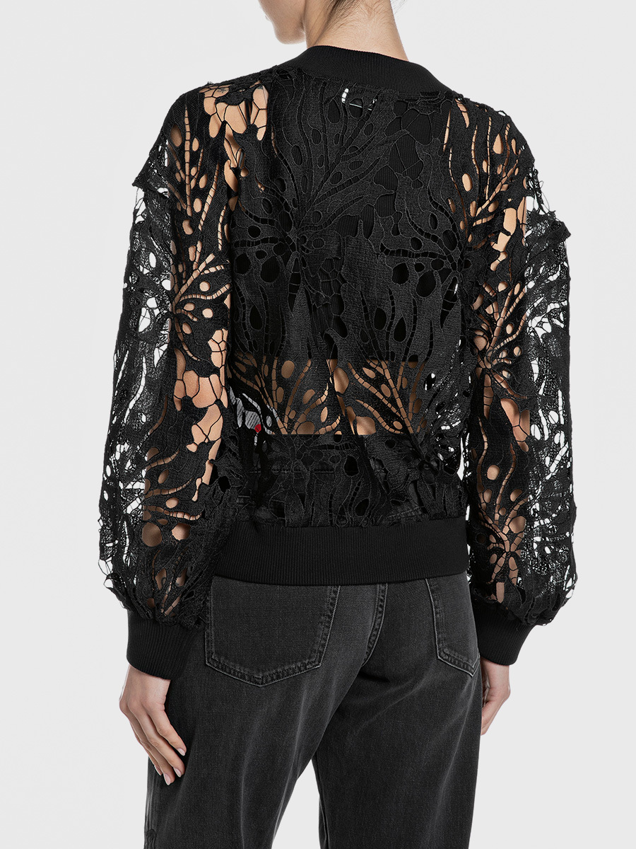鏤空蕾絲拉鍊外套