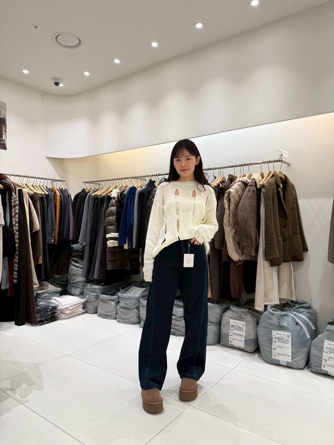 BI5438 弧形闊腳牛仔褲 *特價* (優惠碼同充值購物金不適用)