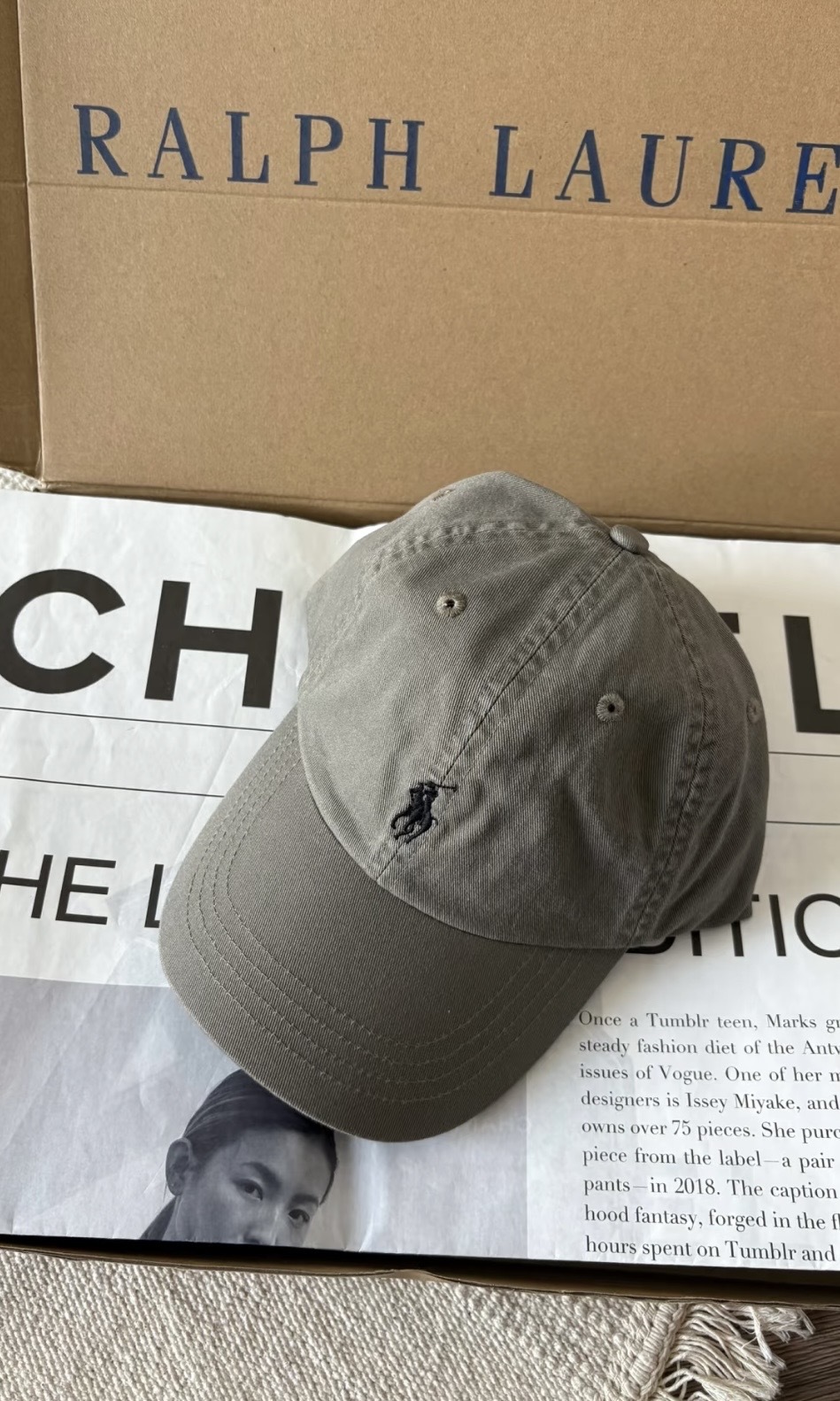 Polo Ralph Lauren 棉質標誌刺繡 棒球帽 灰色