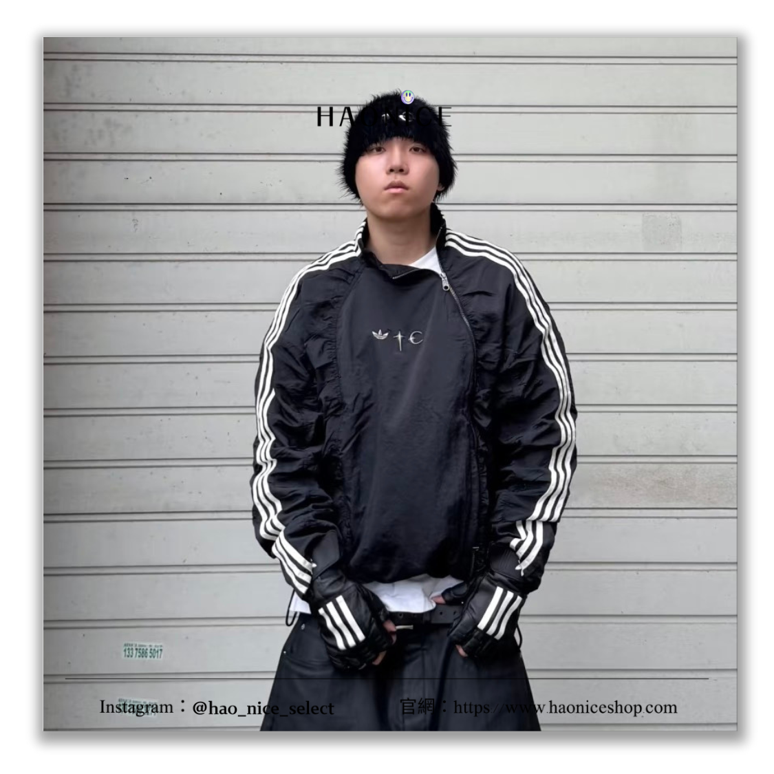 【HAO NICE】超強聯名⚡️THUG CLUB x Adidas🔥星月 三槓 黑色運動機能 彎刀拉鍊 長袖外套 運動外套 立領