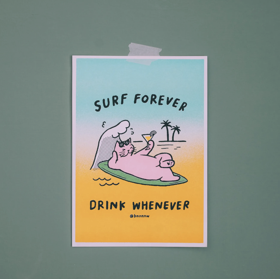 黑白小姐｜海邊秋秋 A4 海報