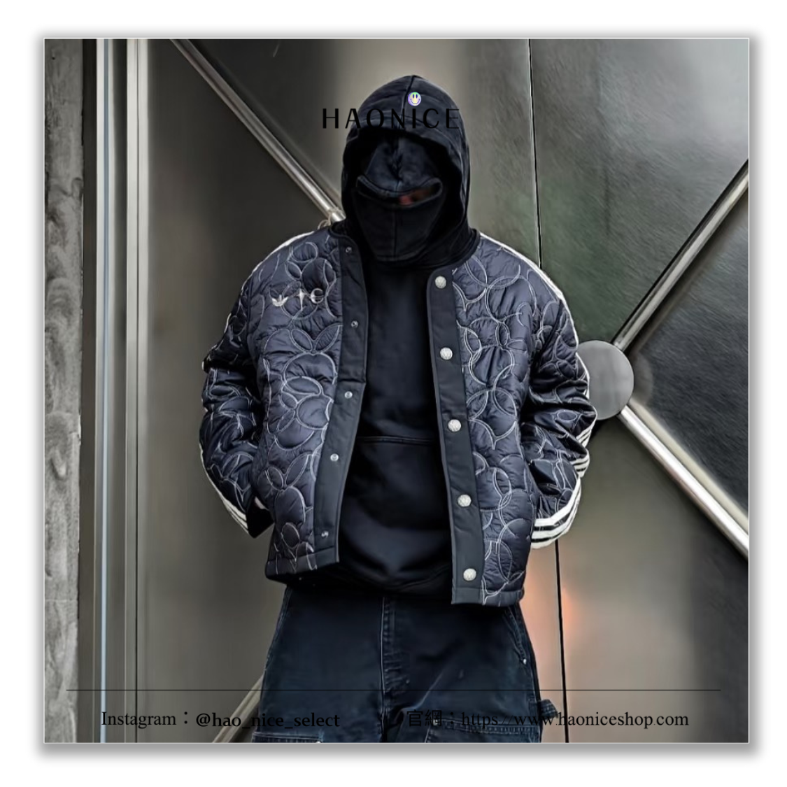 【HAO NICE】暗黑古典⚡️THUG CLUB x Adidas🔥星月 三槓 壓紋刺繡logo 黑灰色 長袖外套 休閒外套 無領