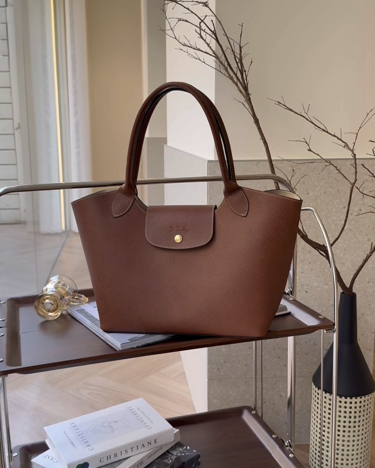 LONGCHAMP｜EPURE 牛皮托特包 棕色