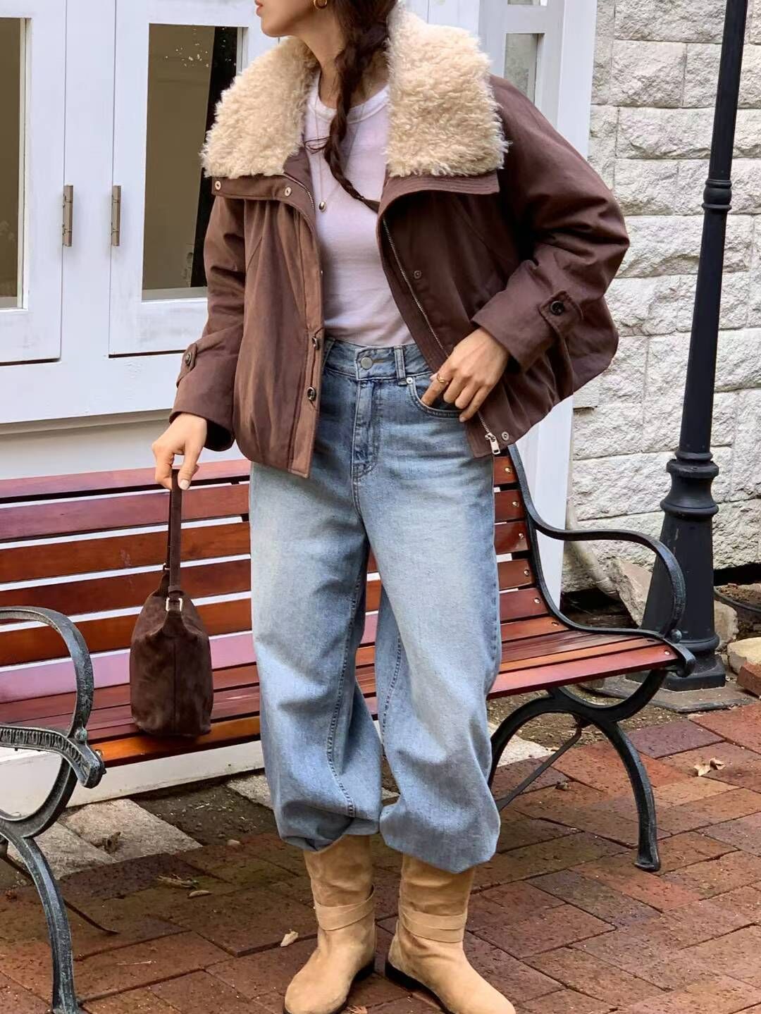 毛毛領鴨絨外套