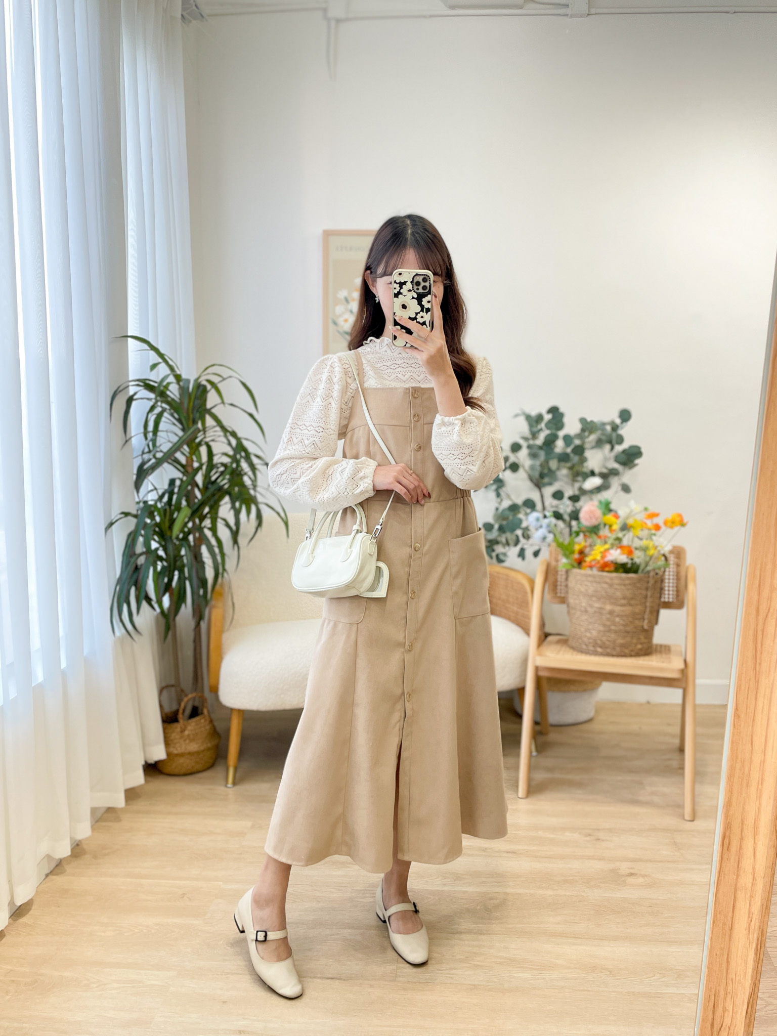 OP691 Fawn Pocket Jumper Dress