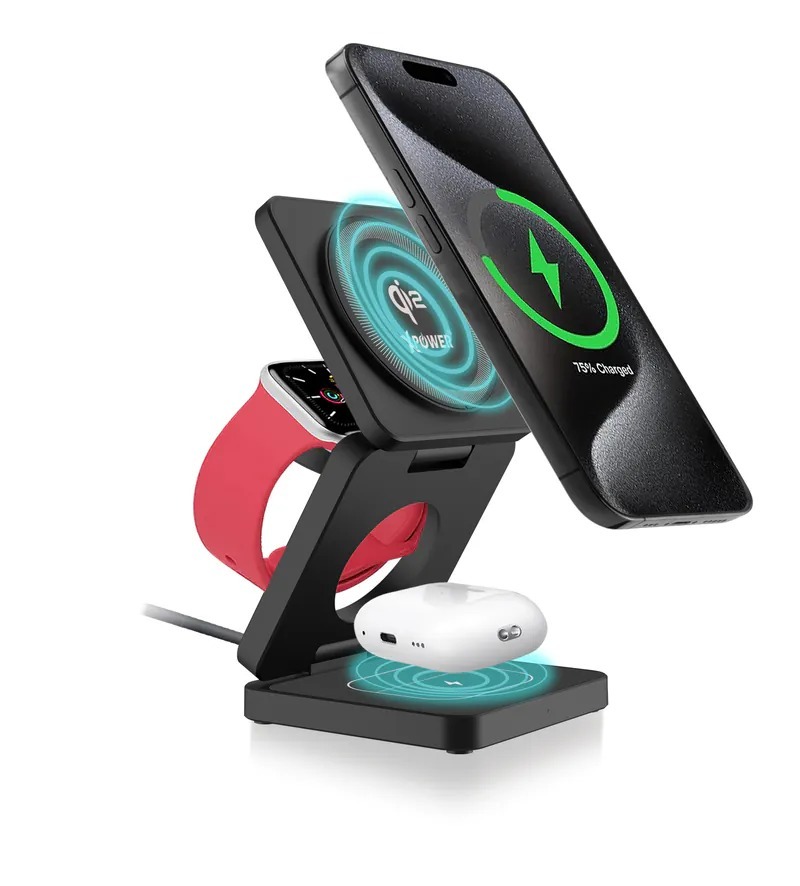 XPower WLS23 Mark 3合1 Qi2 23W MagSafe磁吸無線充電座