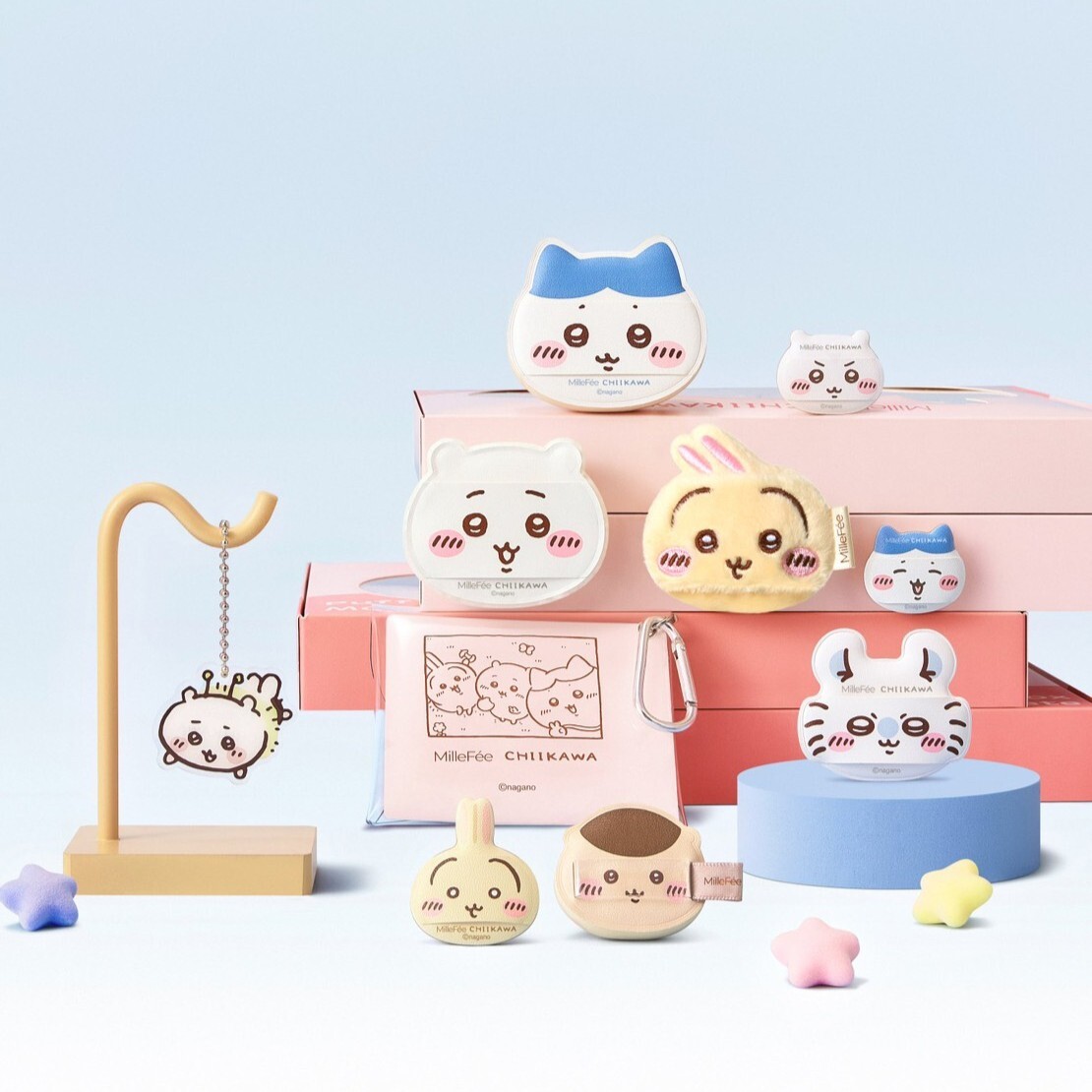 iSNEAKERS｜日本 Chiikawa吉伊卡哇 MilleFée 粉撲套裝 角色化妝粉撲組合 八款