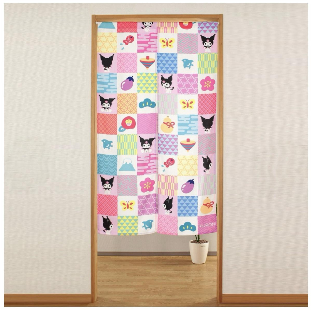 26040-KU Sanrio Kuromi 日本和風長門簾 小紋 #JP-NM26-14668