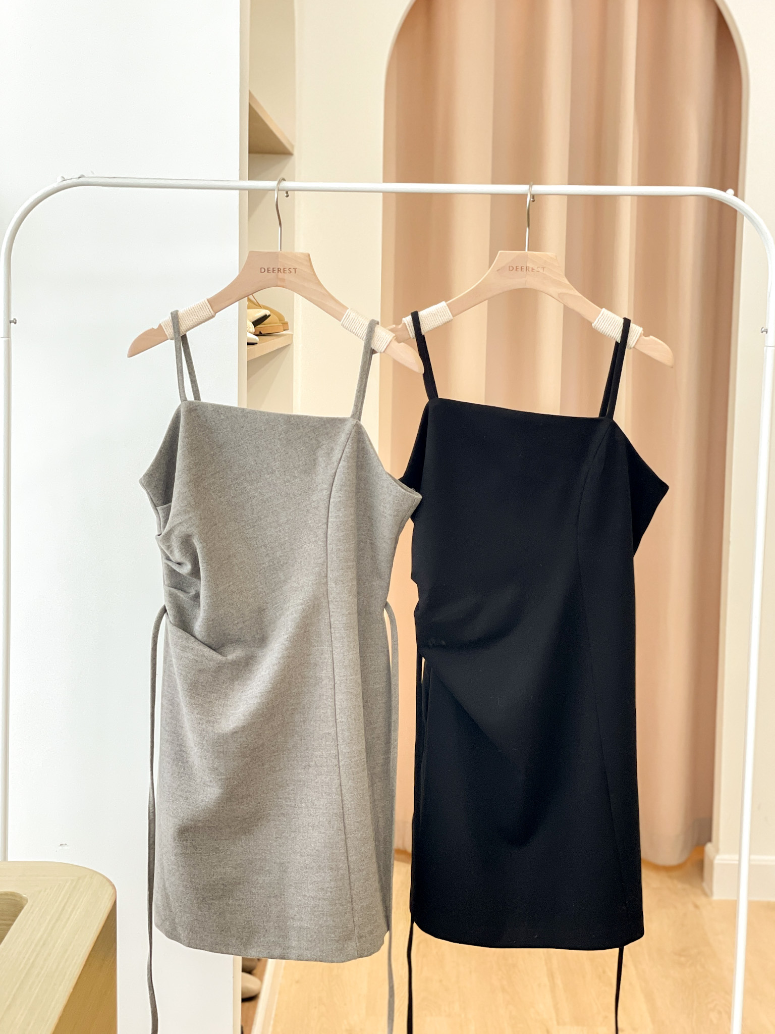 OP691 Noir Draped Sling Dress