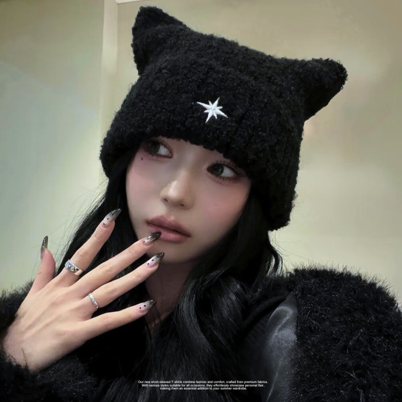 MLB平替 貓耳保暖毛帽