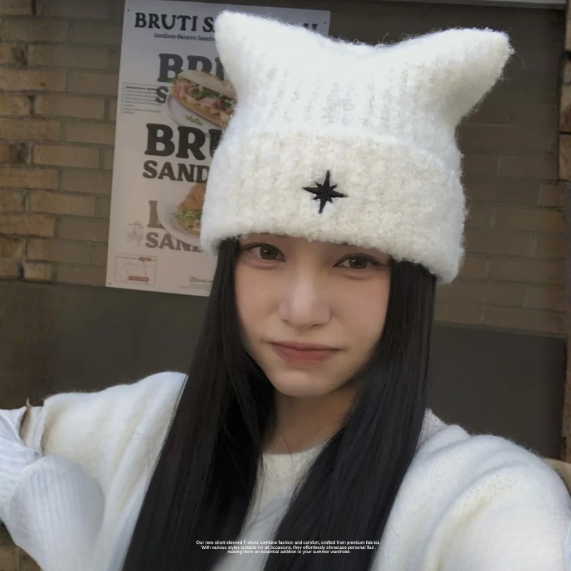 MLB平替 貓耳保暖毛帽