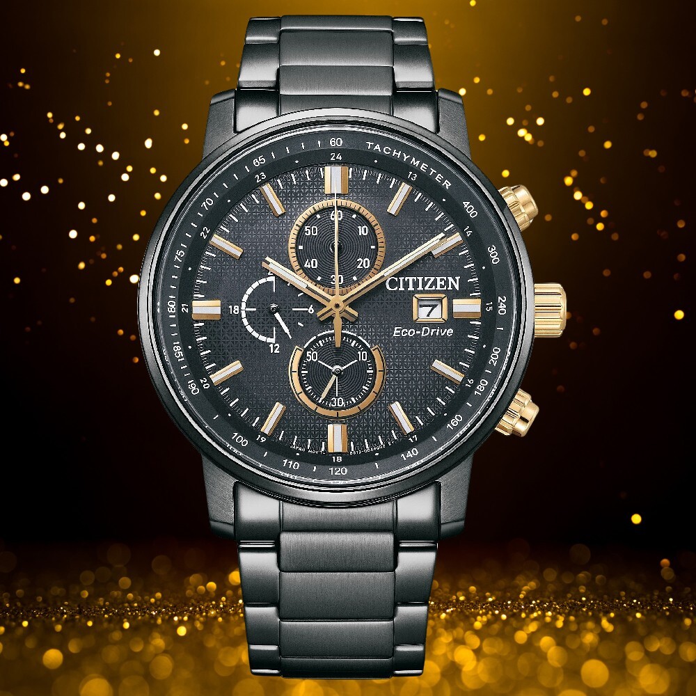 預購款【CITIZEN 星辰】 Chronograph 亞洲限定款 光動能 真三眼 計時 日期 夜光 不鏽鋼 手錶 CA0846-81E