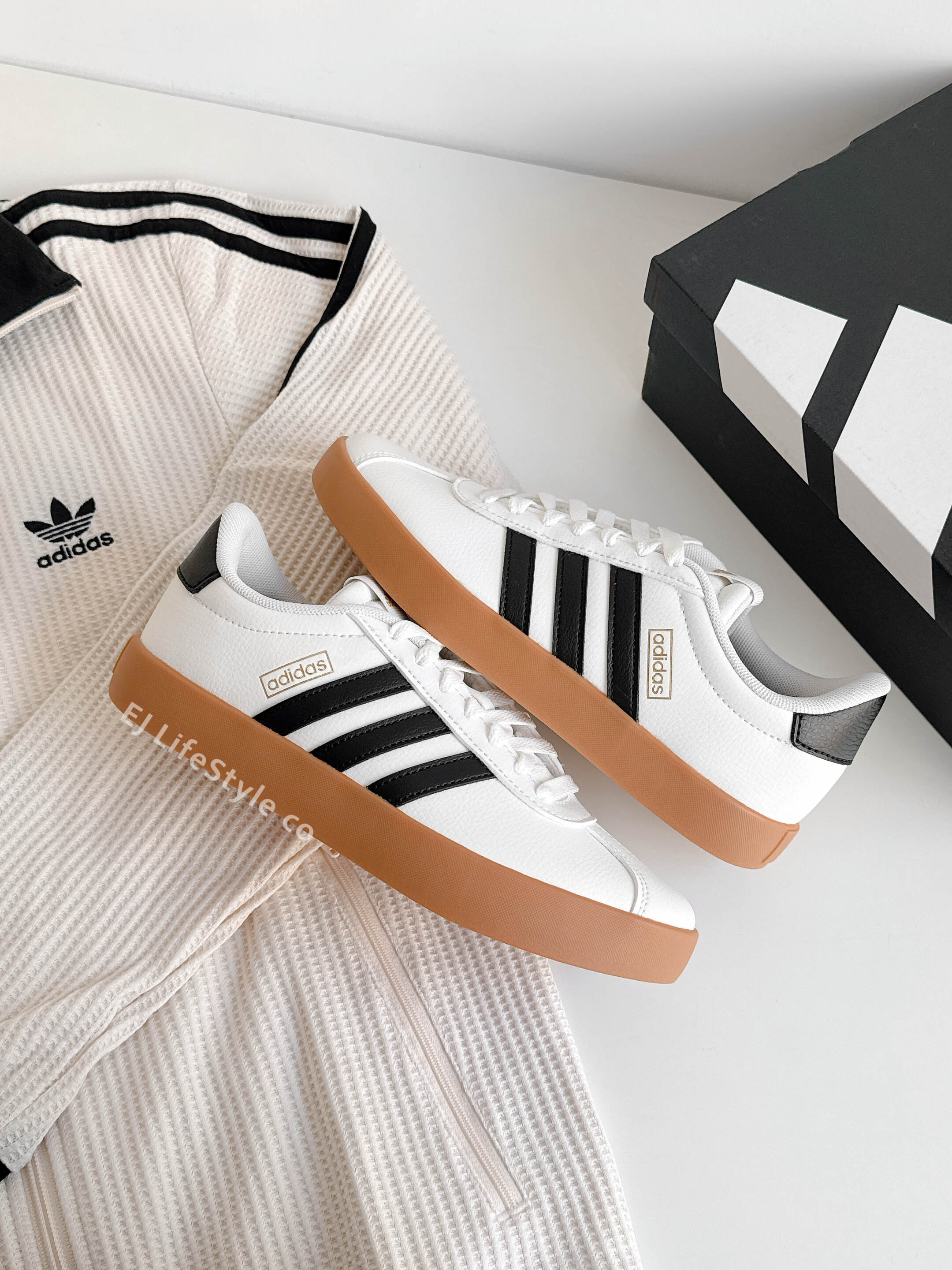 ADIDAS NEO VL COURT 3.0 白黑 荔枝皮 焦糖底 男鞋 IH6574 / 現貨