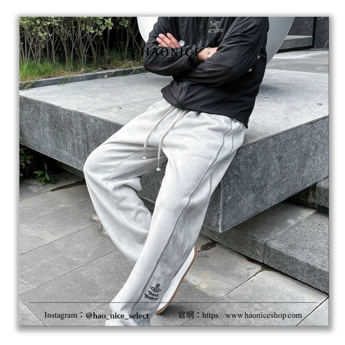 【HAO NICE】英國潮🇬🇧Vivienne Westwood 西太后🪐👑️刺繡土星logo 闊腿剪裁設計 休閒長褲 棉褲 運動褲