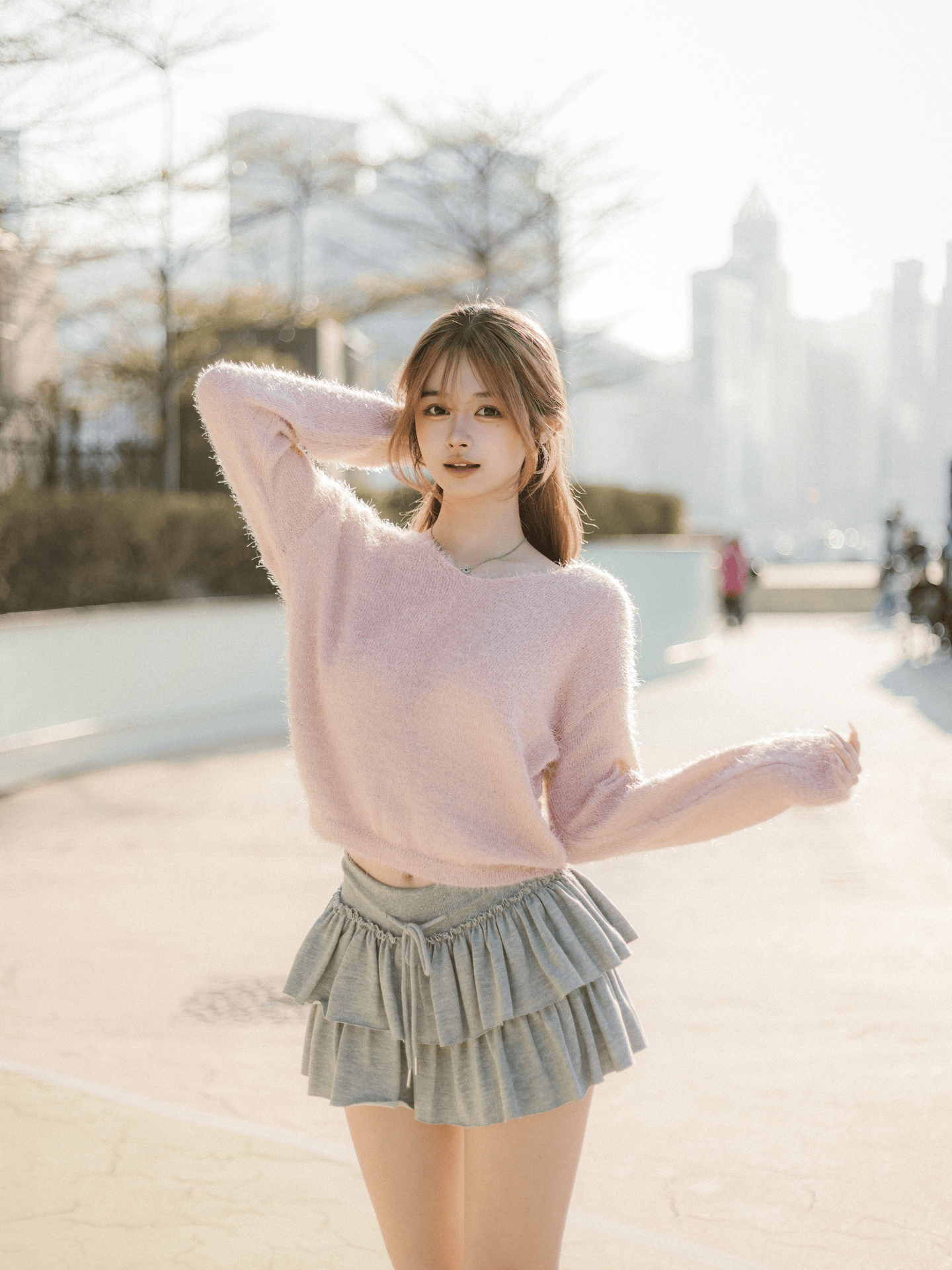 Cotton-like Touch！綁帶V領針織