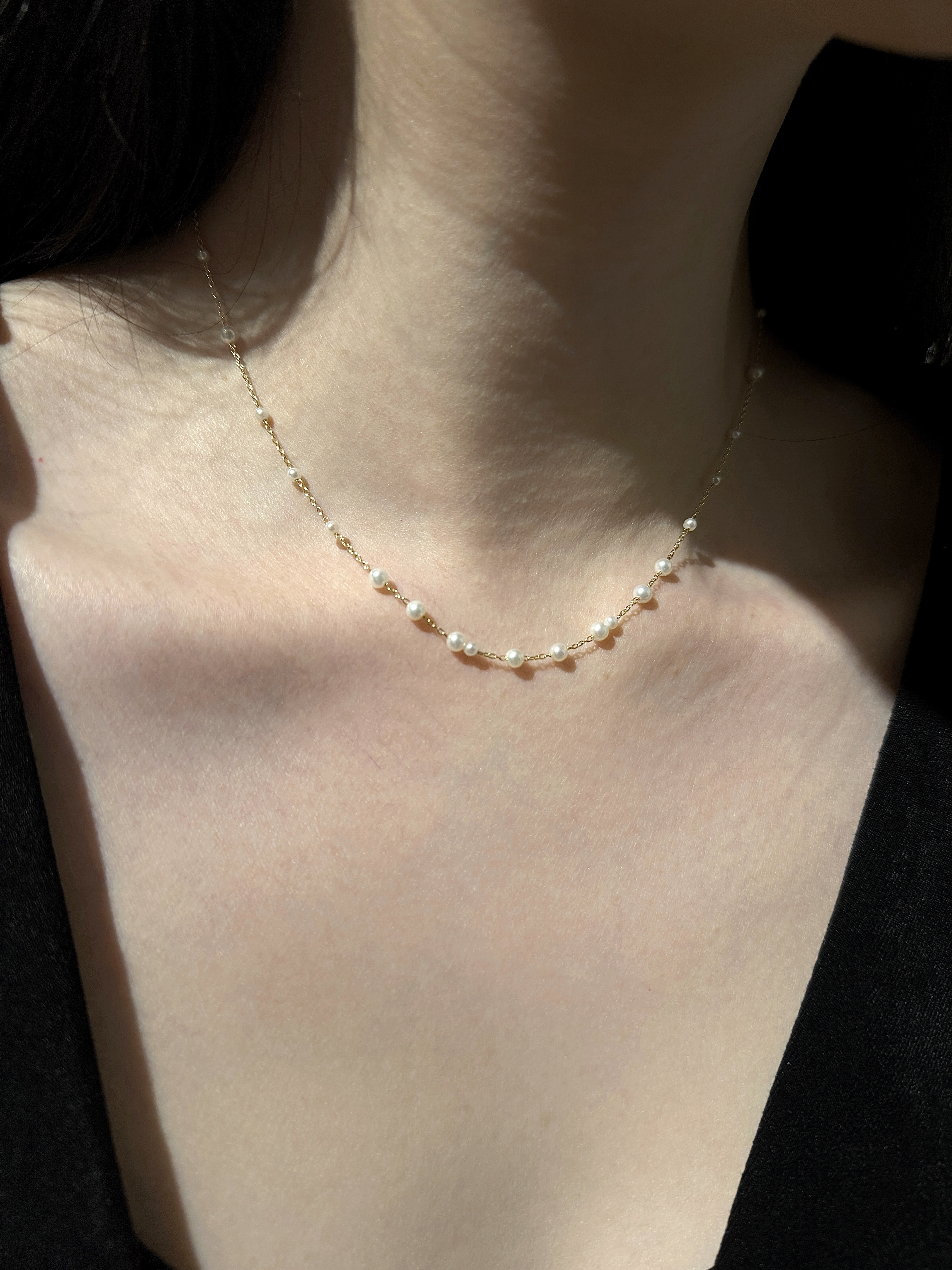 點點細雨珍珠項鍊