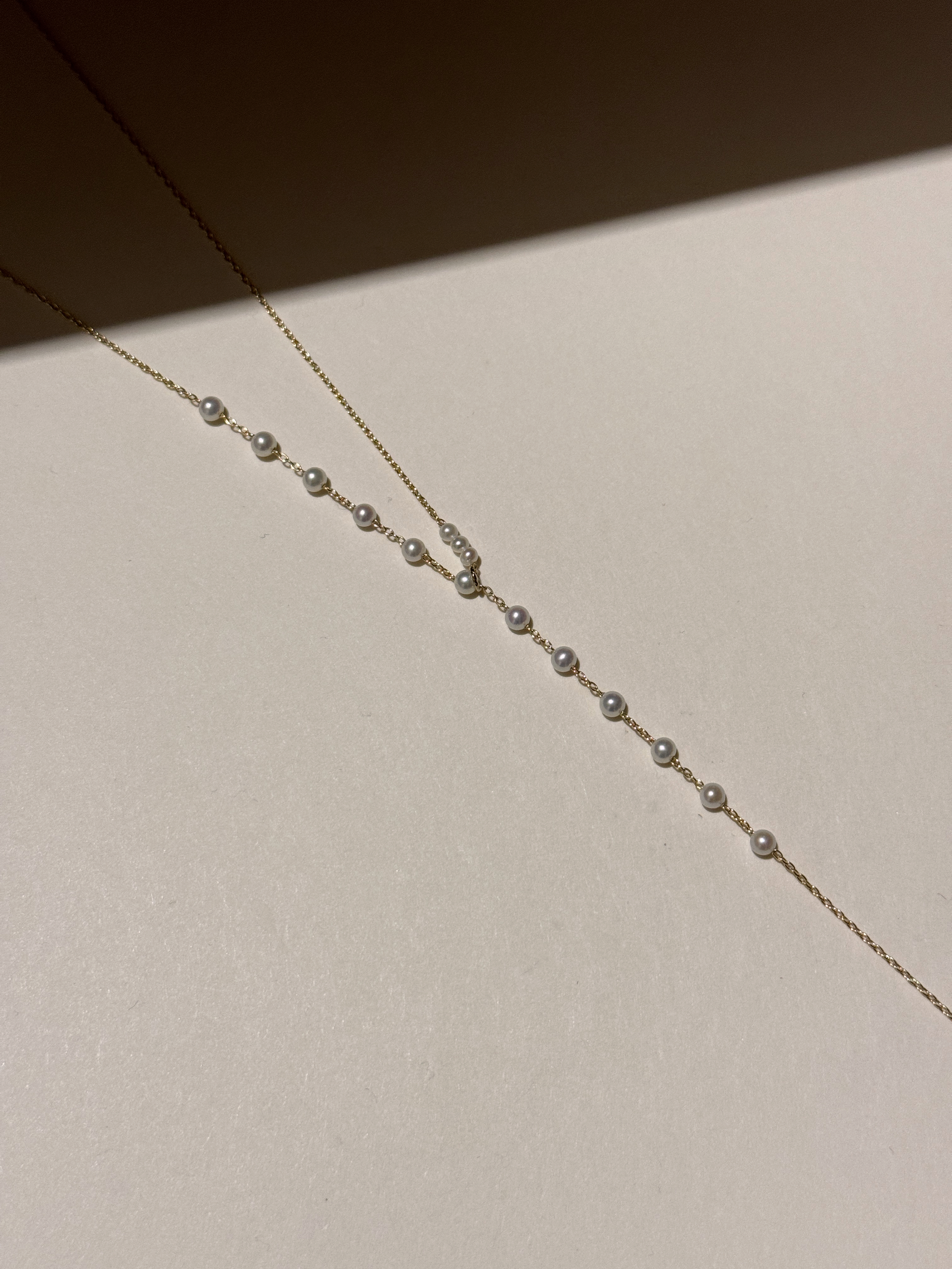 點點細雨珍珠 Y 字項鍊