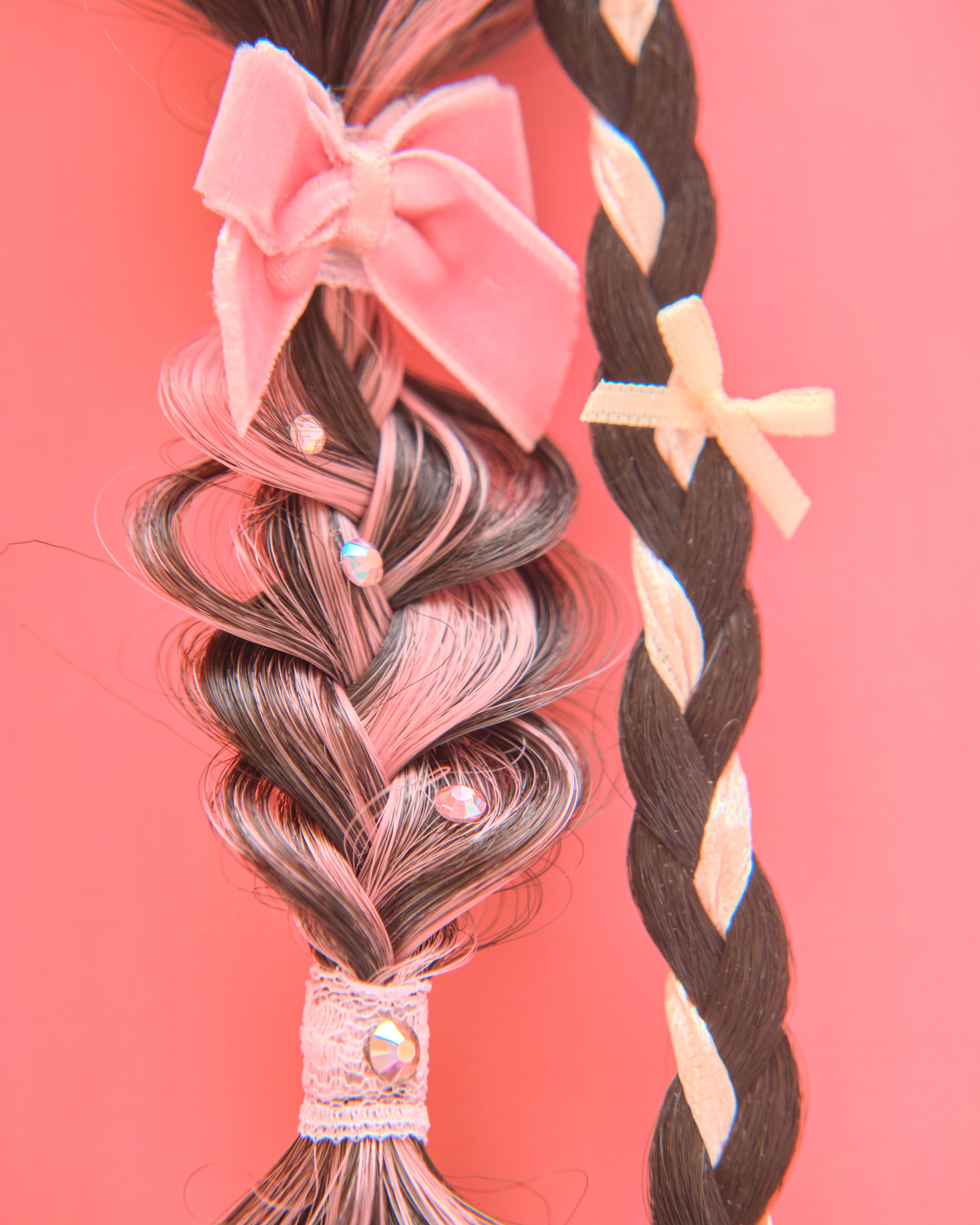 13245 Coquette Ribbon Clip Braids Extensions