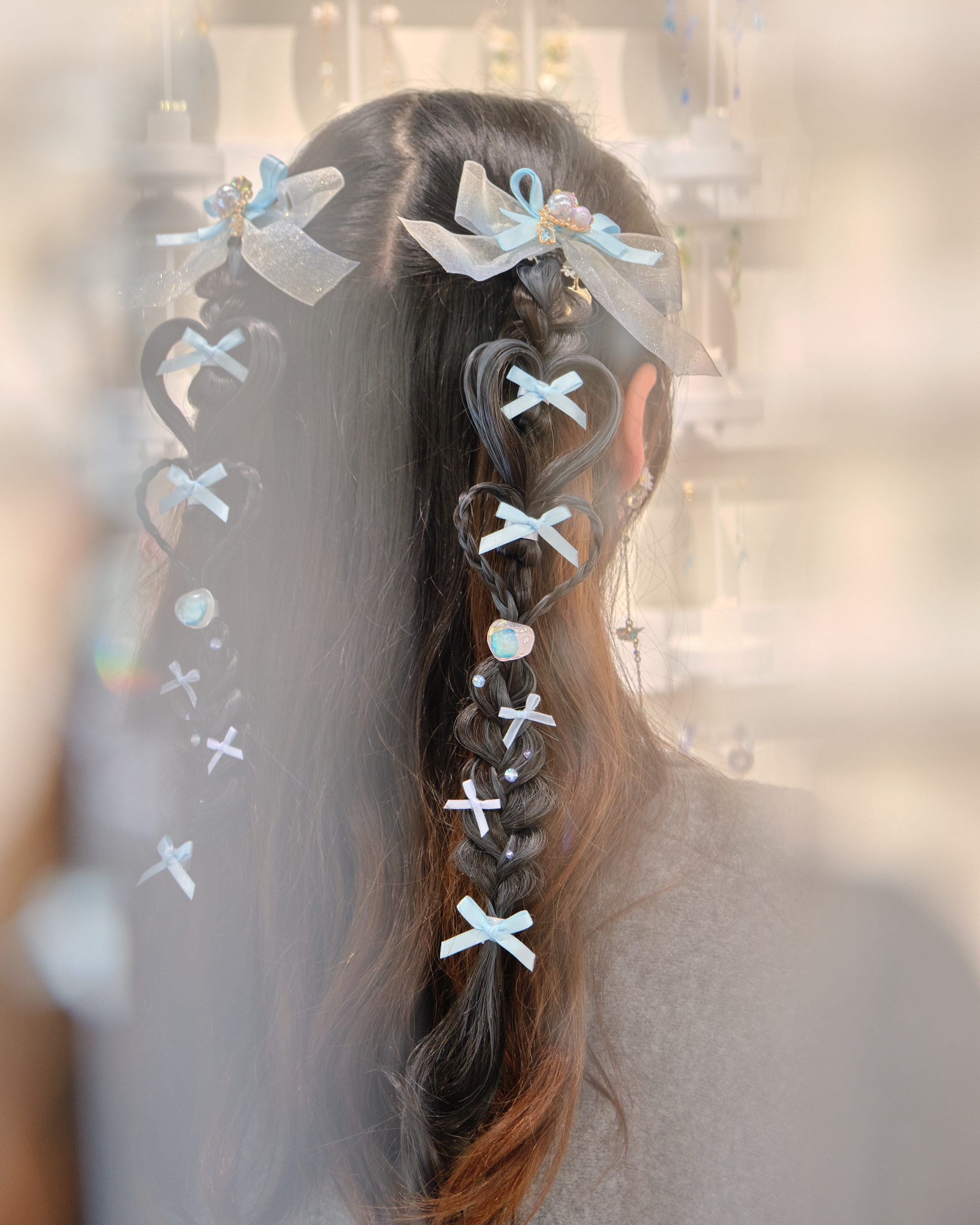 13243 Coquette Ribbon Clip Braids Extensions