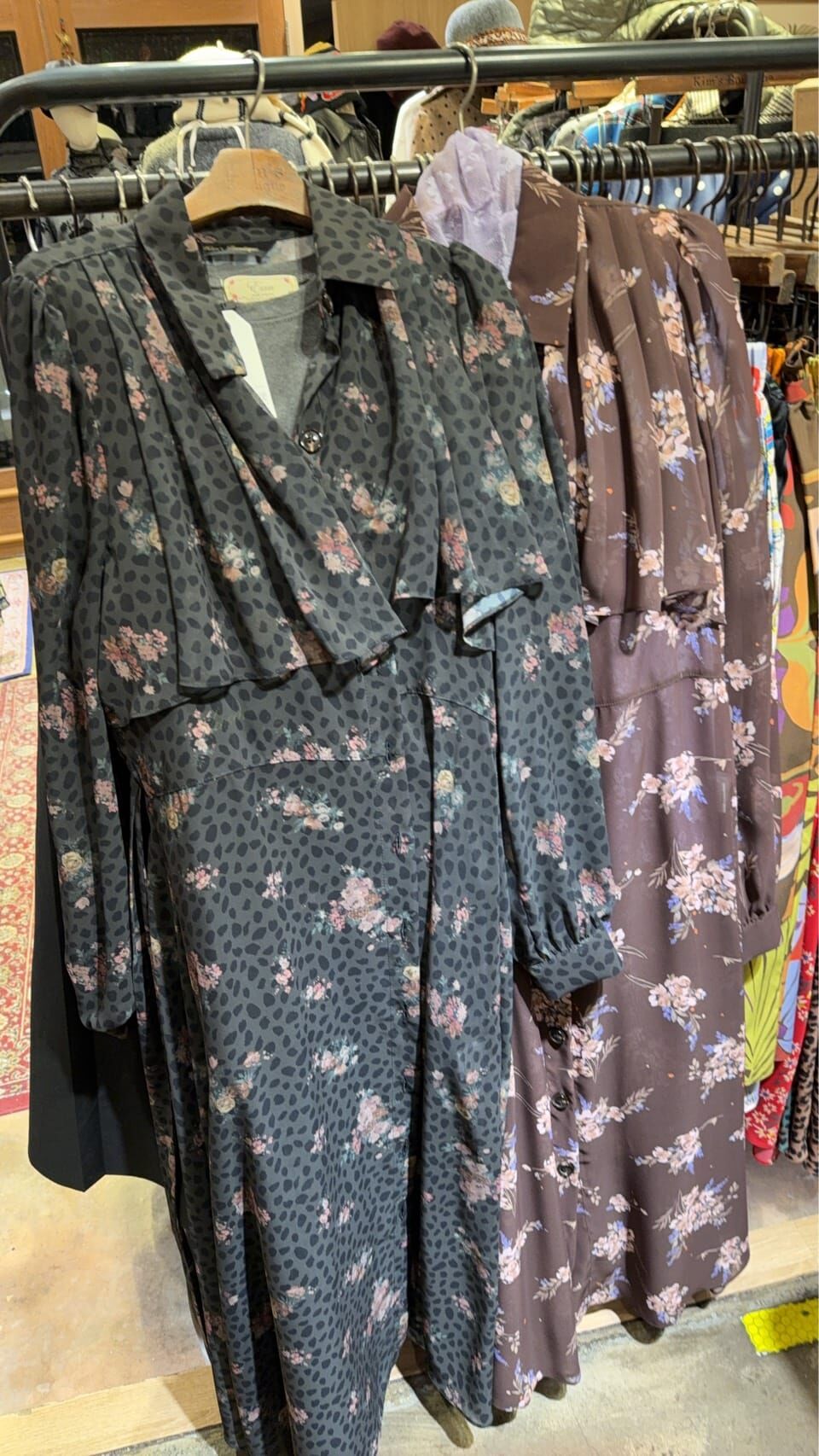 KM5426 風衣印花雪紡連身裙