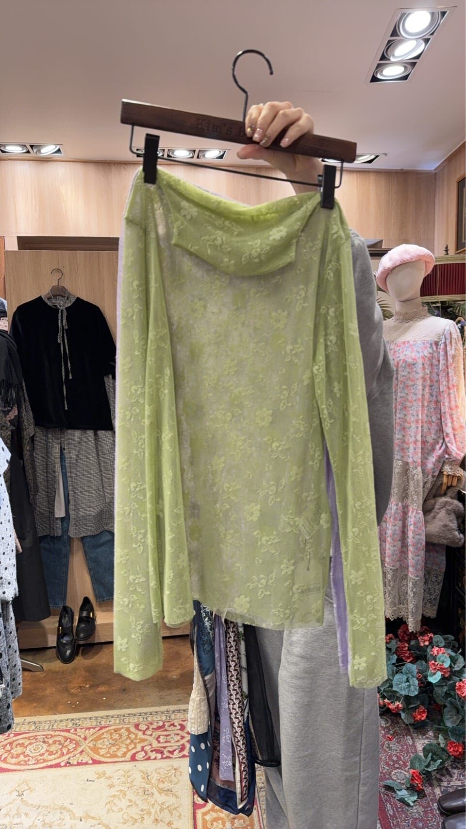 KM5430 暗花透紗上衣