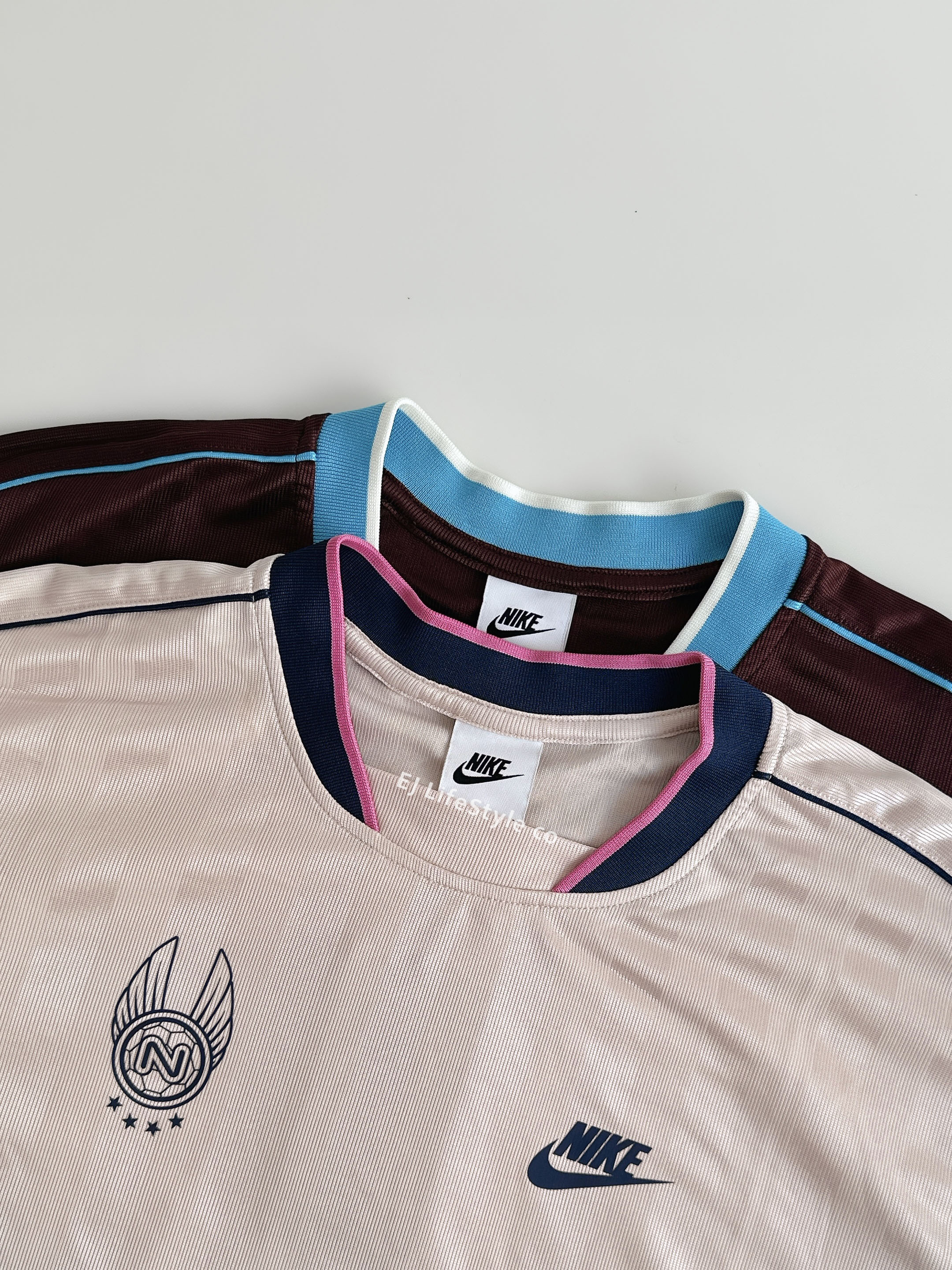 NIKE SPORTSWEAR 亮面 條紋 長袖上衣 女款 深棕 IM7543-652 霧粉 IM7453-667 / 調貨