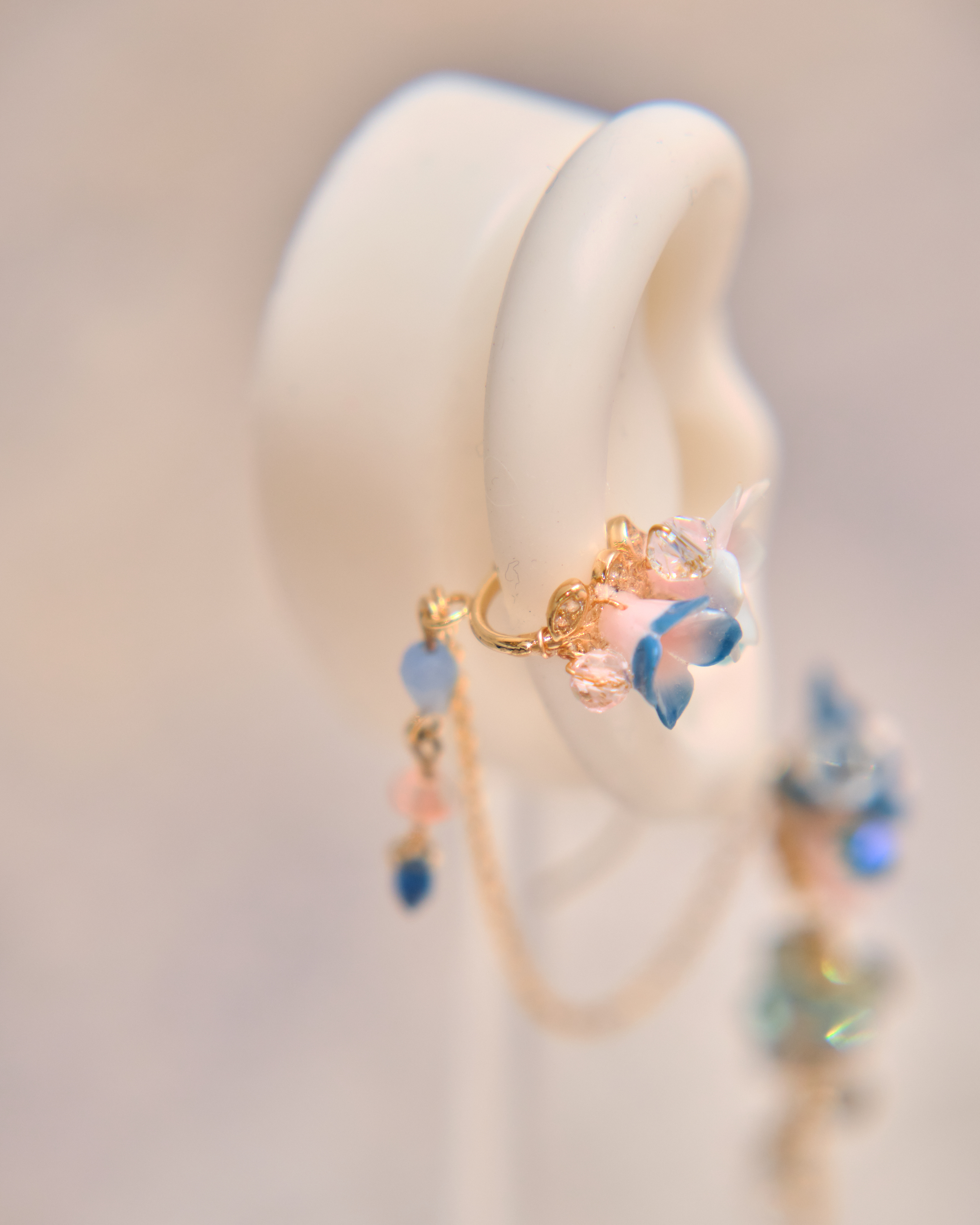 13281 Flower Blossom Dream Ear Cuff and Drop Earring Set