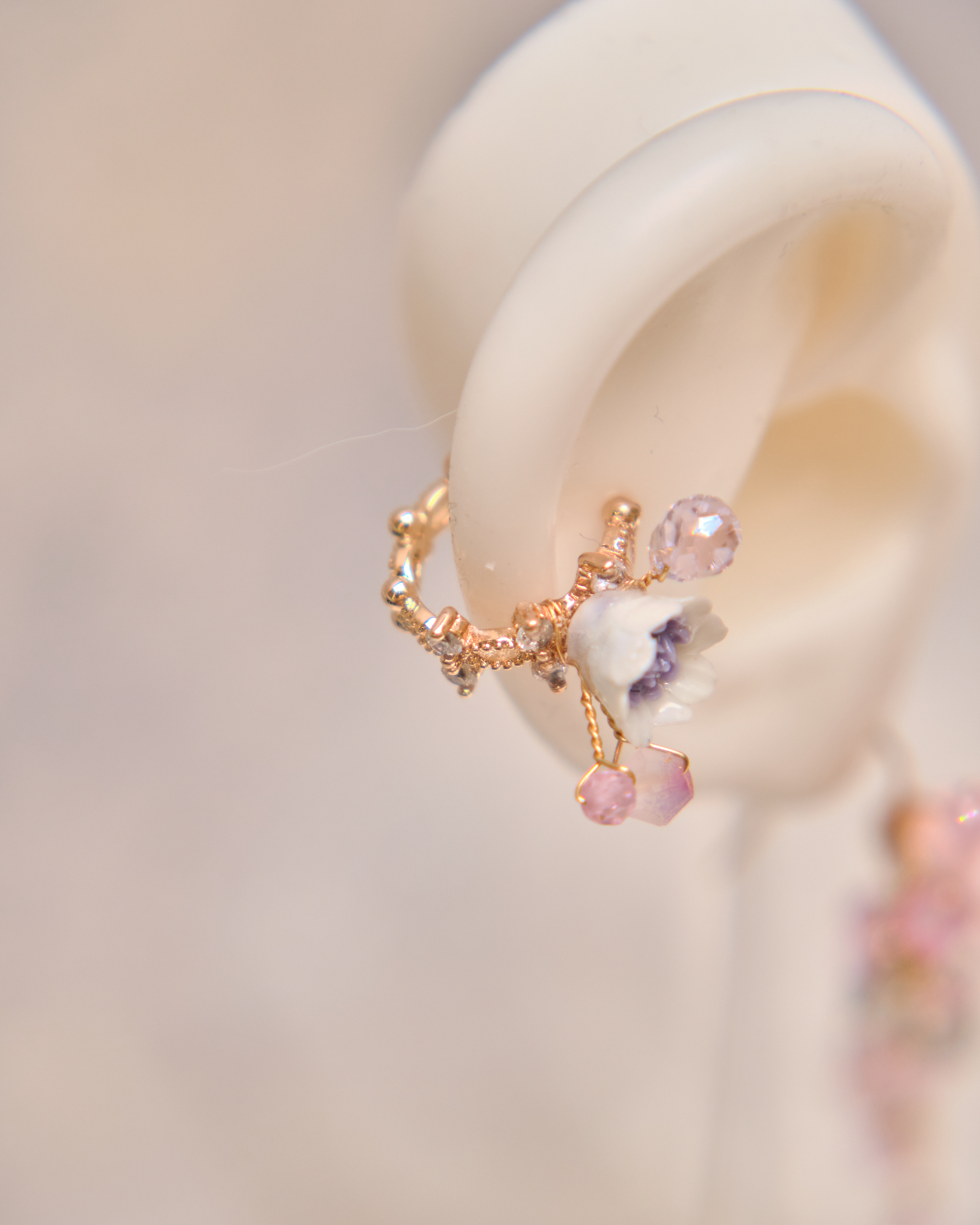 13280 Flower Blossom Dream Ear Cuff and Drop Earring Set