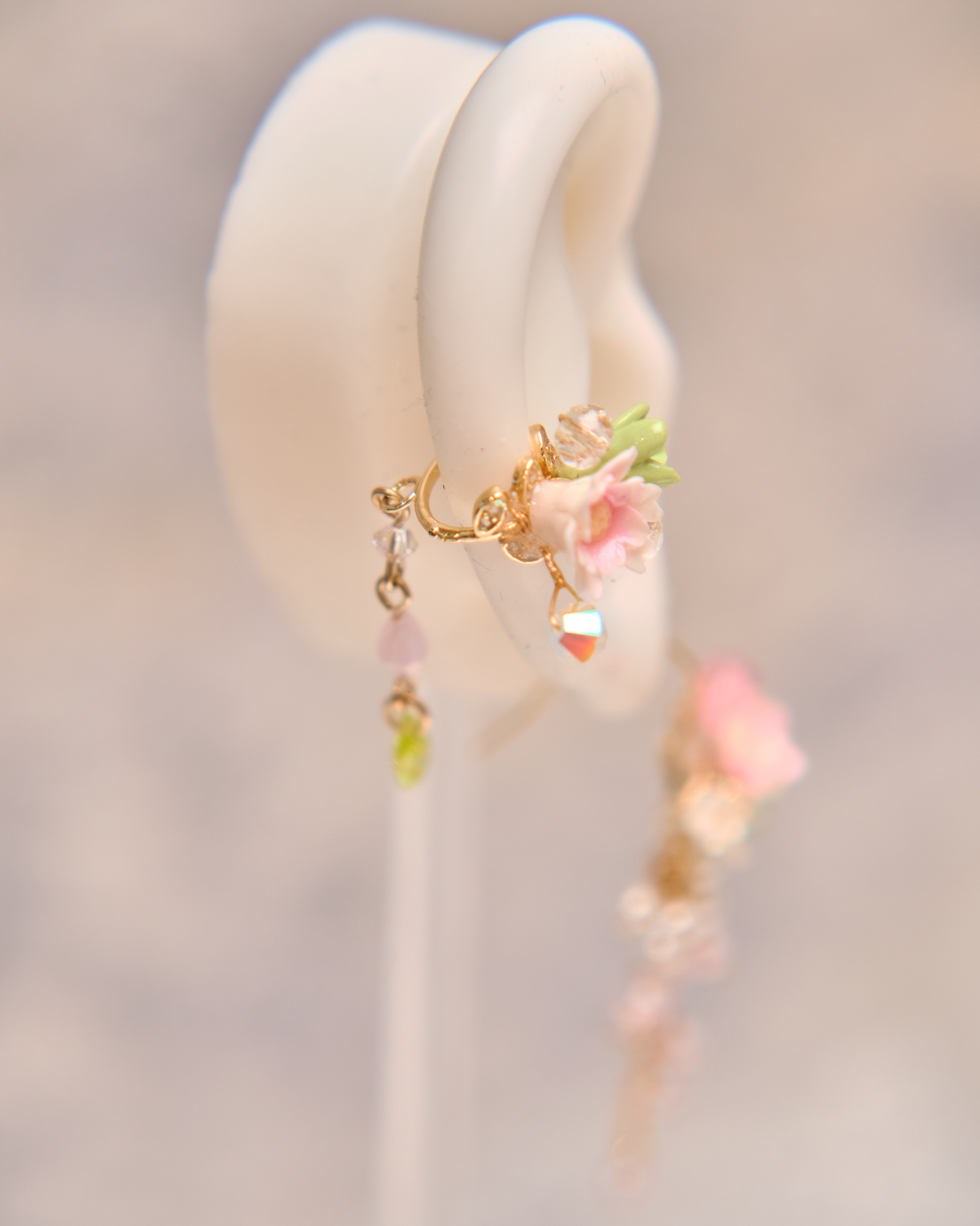 13275 Flower Blossom Dream Ear Cuff and Drop Earring Set