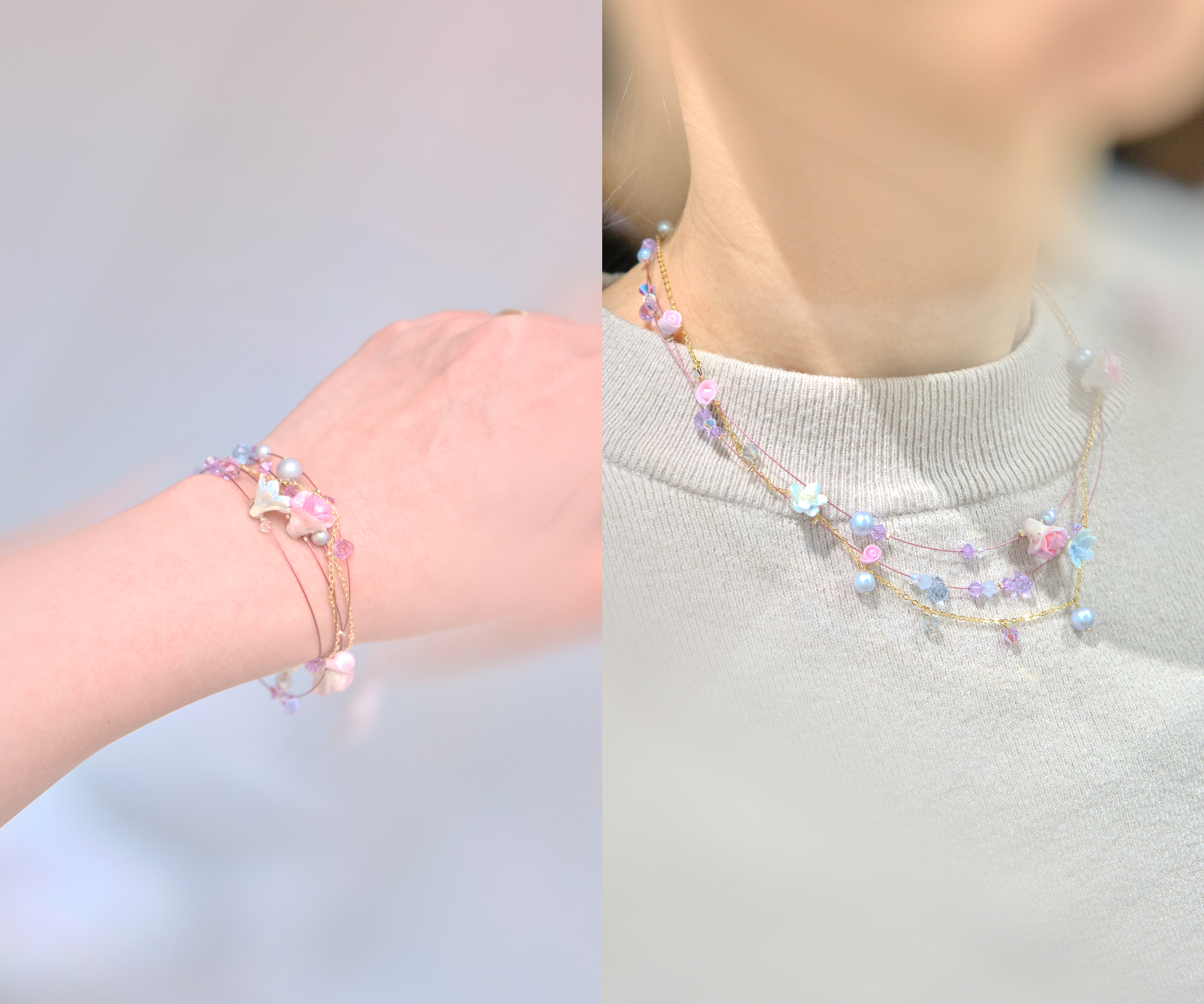 13266 Floral Swirl Convertible Necklace-Bracelet