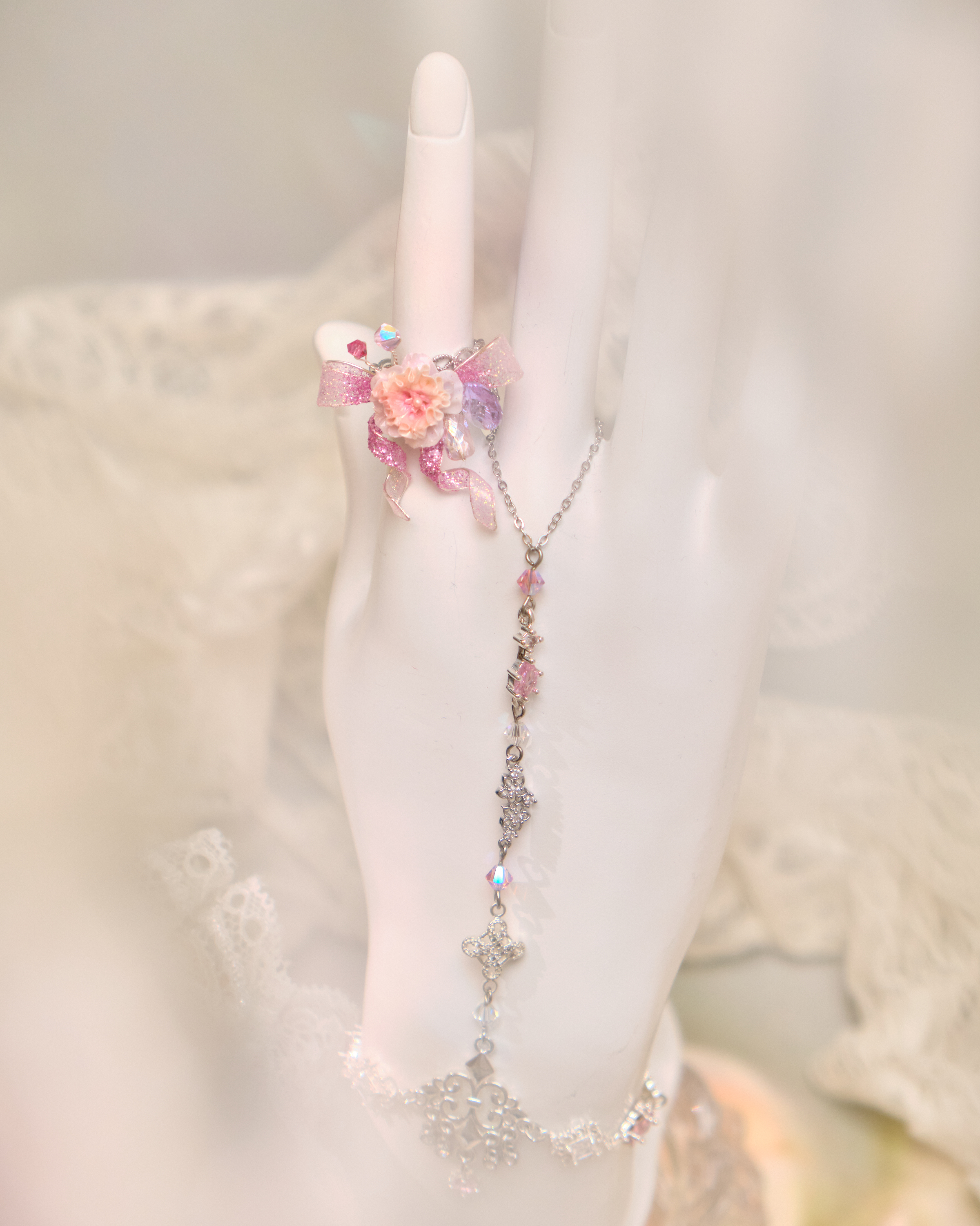 13241 Whimsy Bow Blooms Dip Art Ring