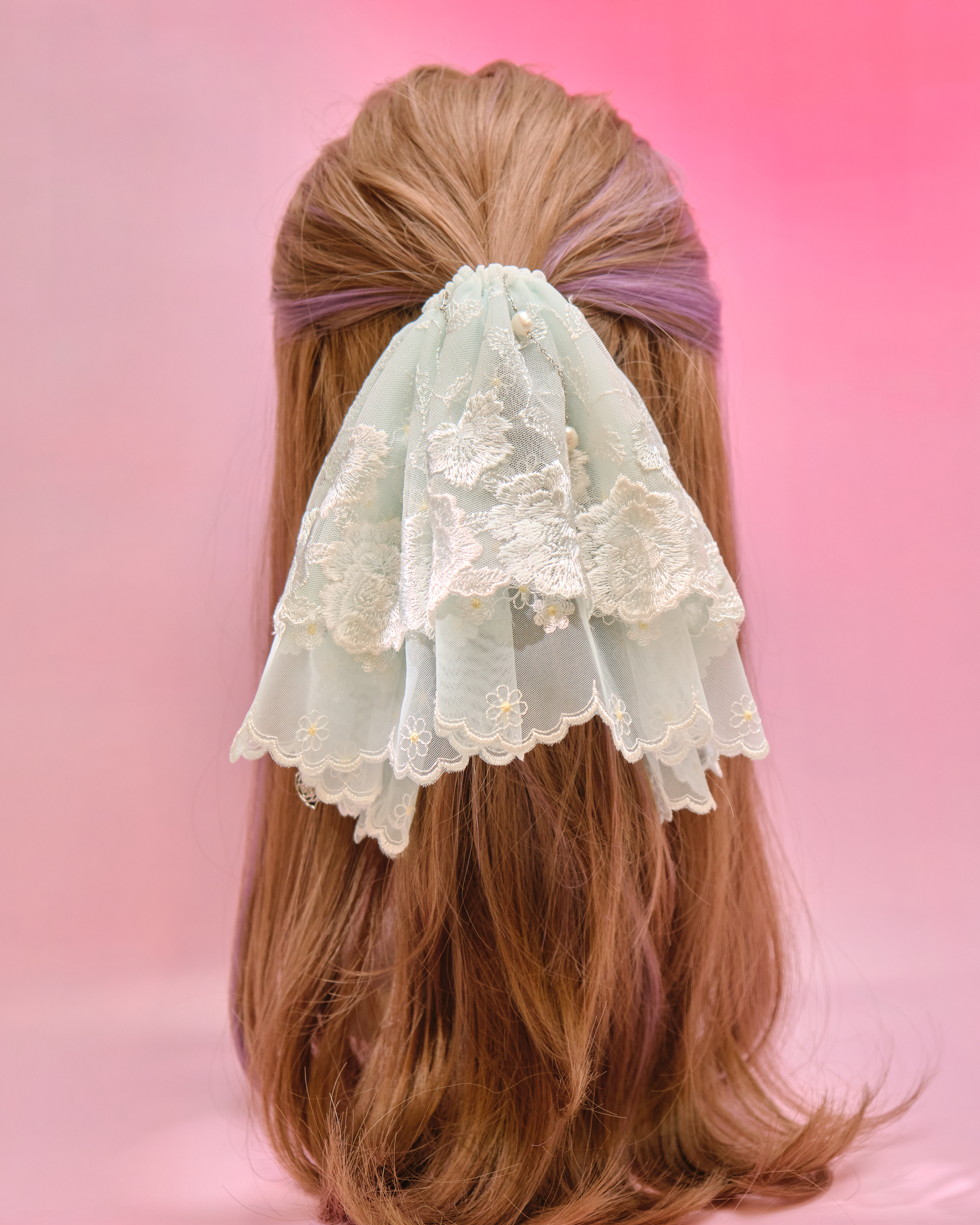 13215 Snow MistLace Reverie Scrunchies