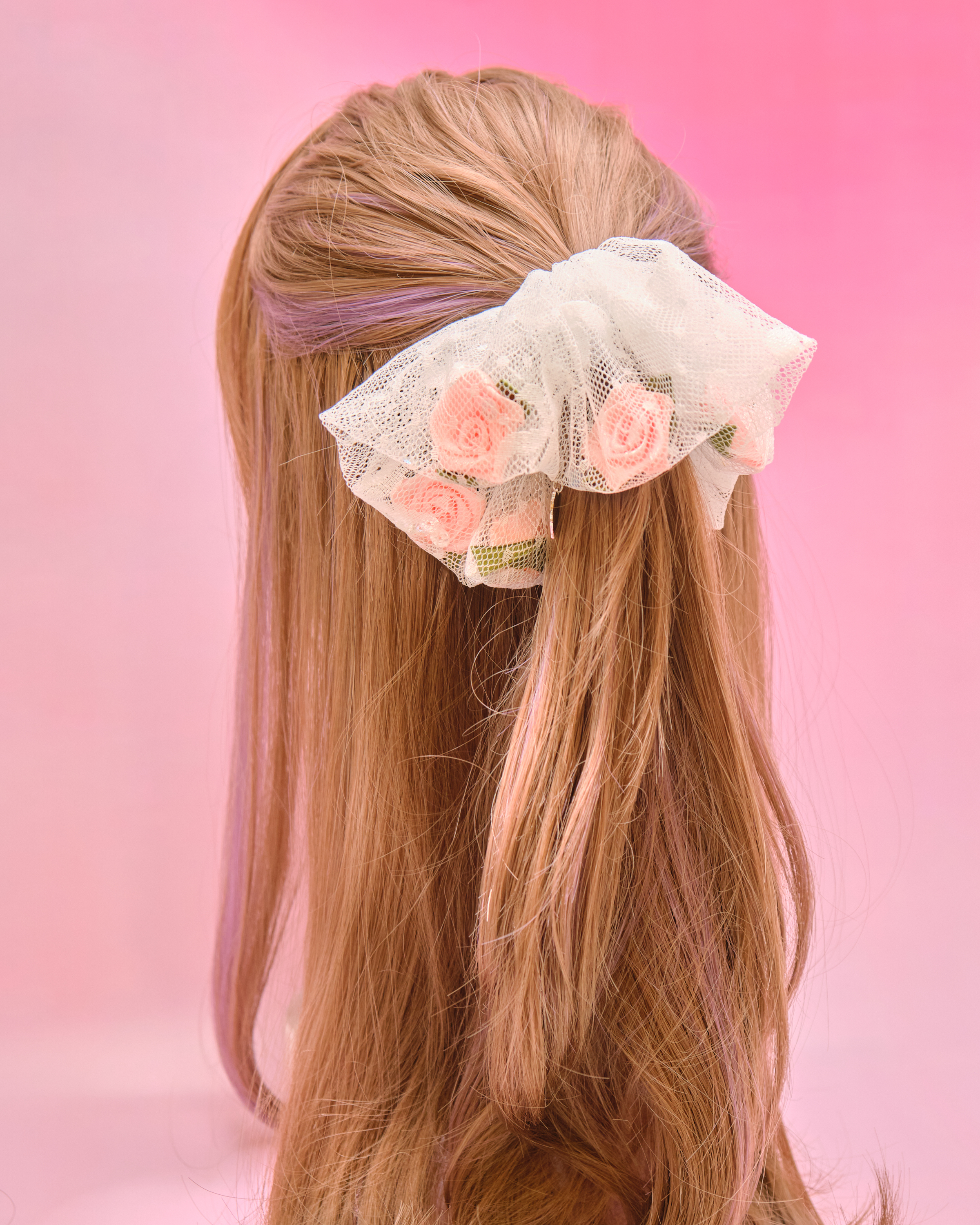 13219 Rosy Dream Lace Reverie Scrunchies