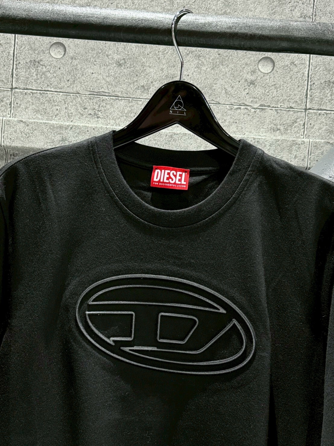DIESEL 立體大Logo黑色短袖 T